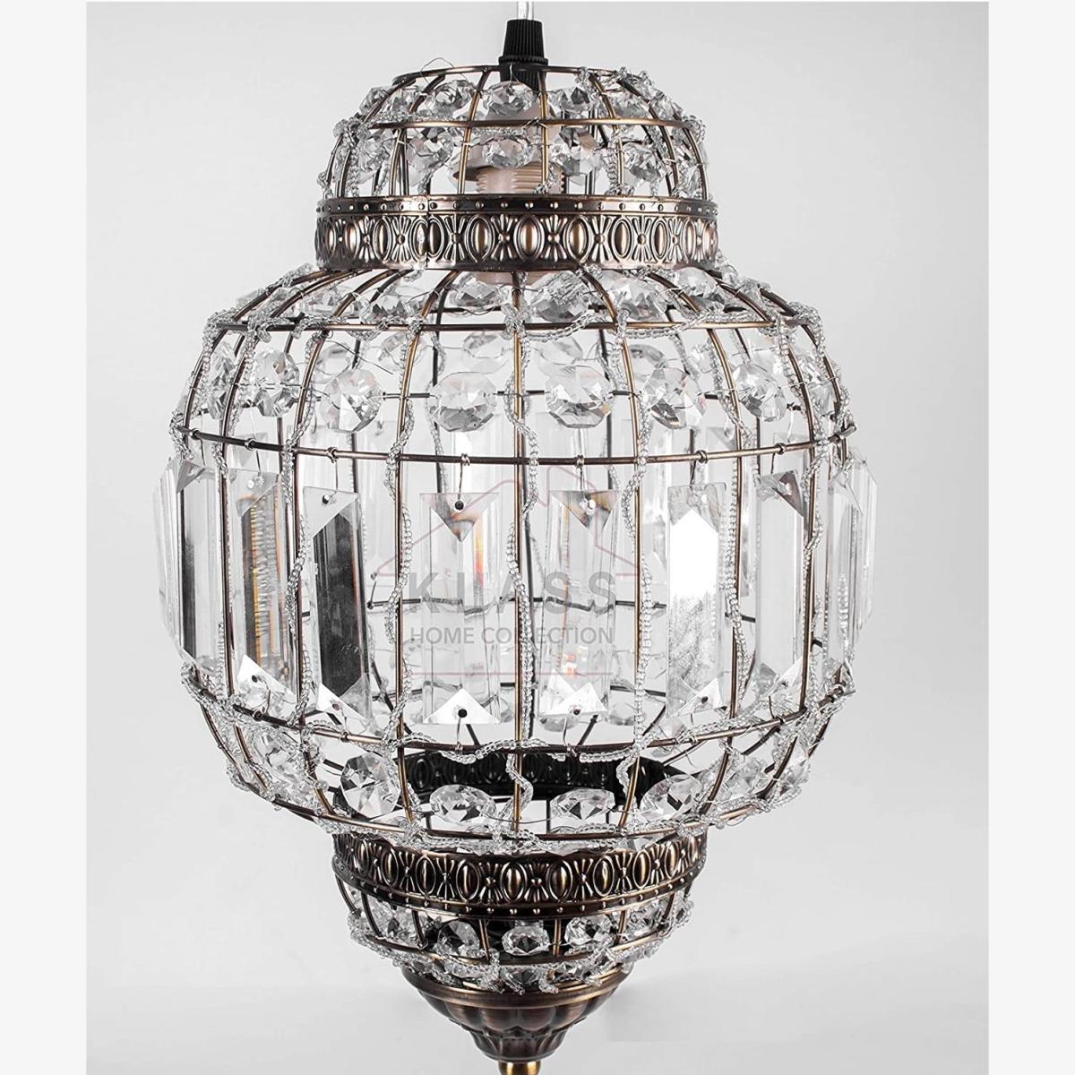 Moroccan Style K9 Crystal Light Shade - Brass & Clear – image 1