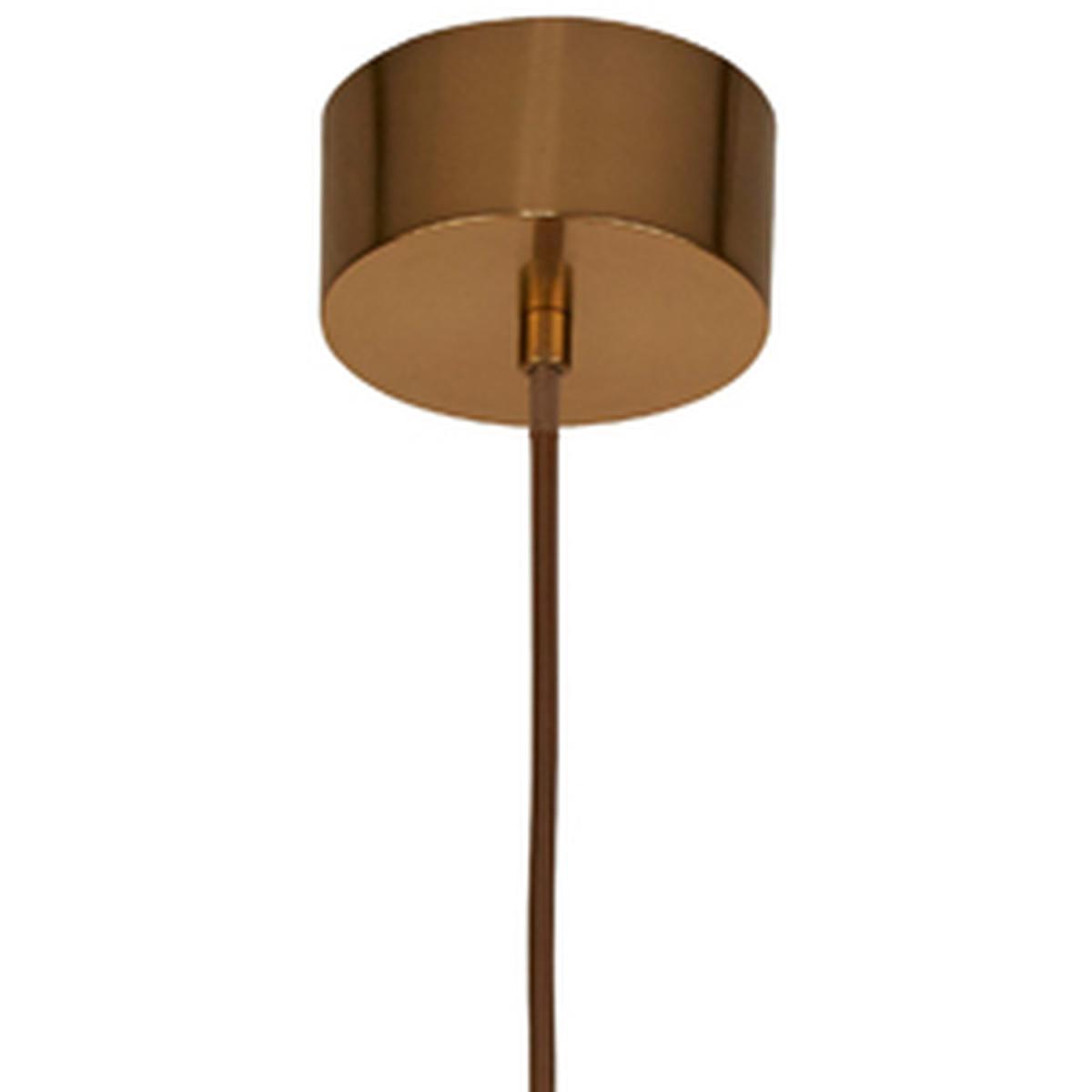 Arthur Satin Brass and Amber Glass Pendant  - Brass – image 2