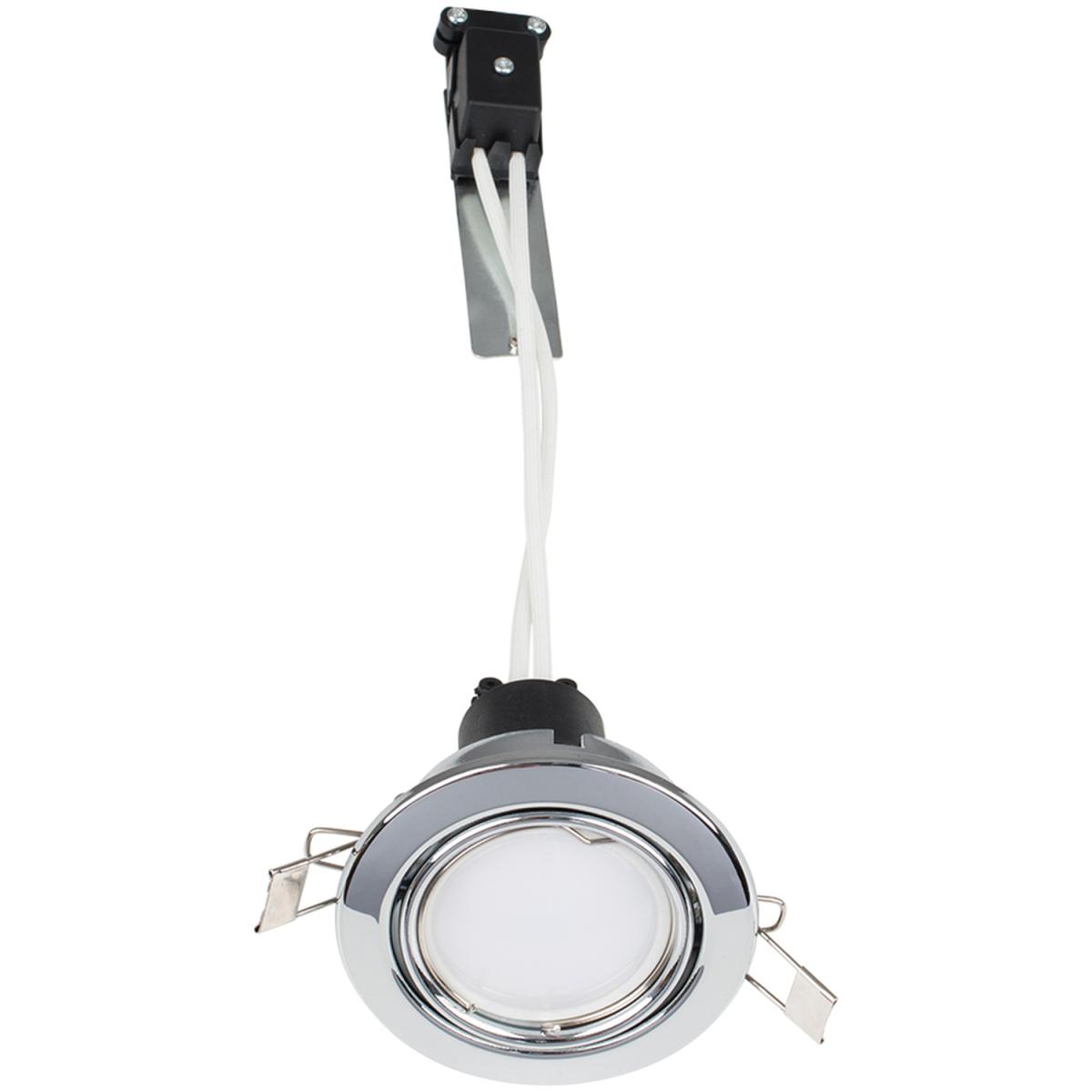 GU10 Polished Chrome Tiltable Steel Ceiling Recessed Spotlight Downlight - Silver – image 5