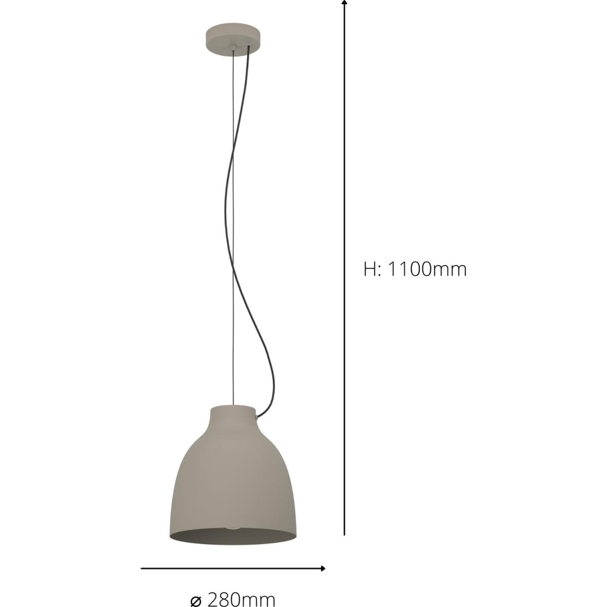 Eglo Camasca IP20 Modern Taupe Steel Pendant Light - Brown – image 3