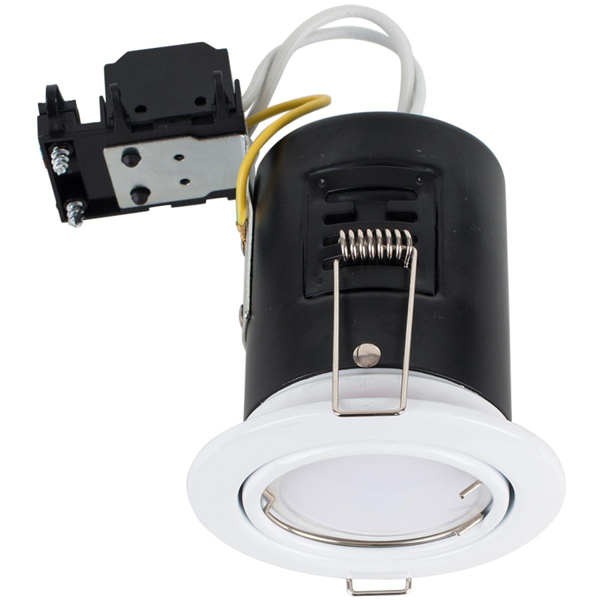 Fire Rated Gloss White Tiltable GU10 Recessed Ceiling Downlight - White – image 2