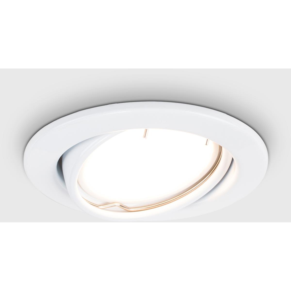 Fire Rated Gloss White Tiltable GU10 Recessed Ceiling Downlight - White – image 3
