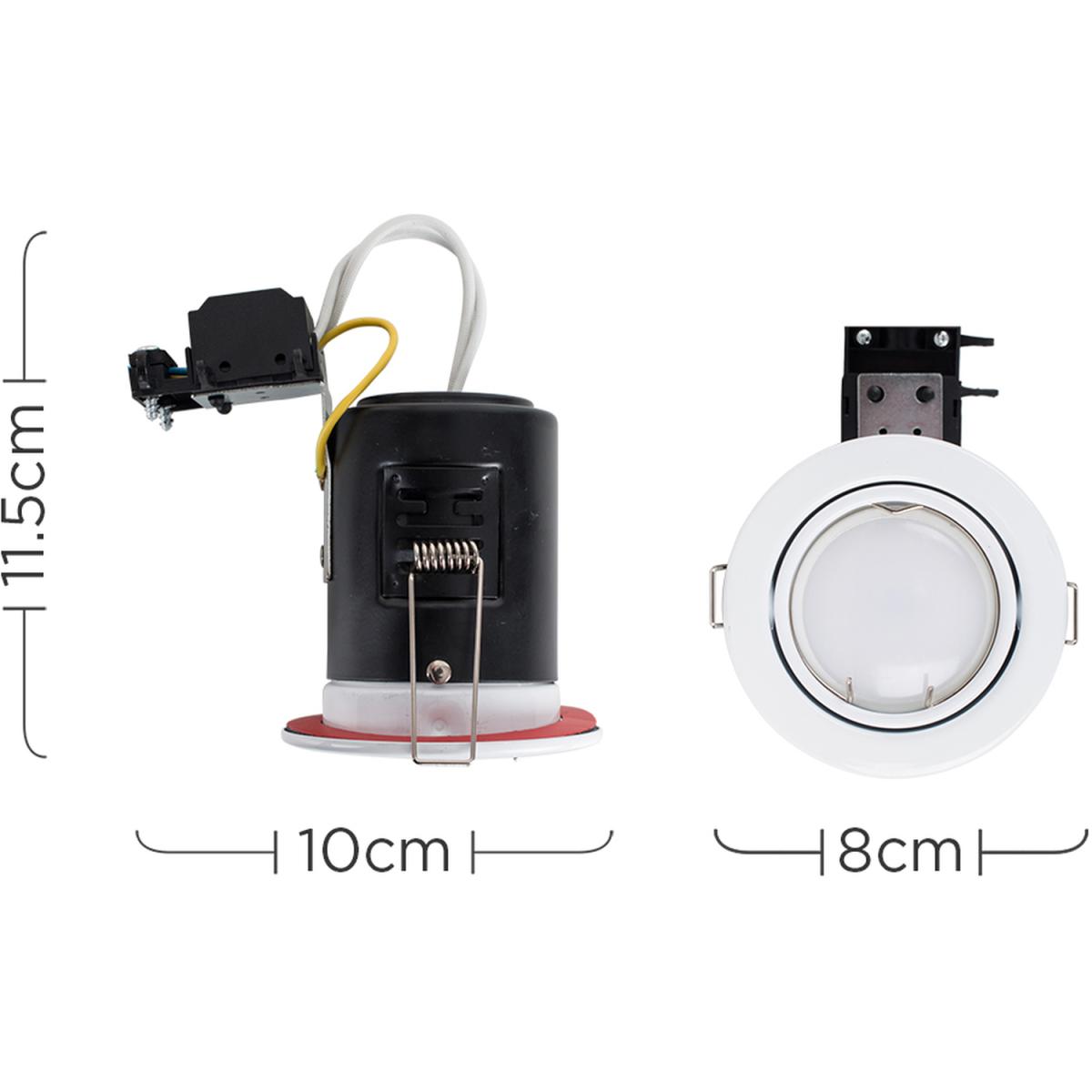 Fire Rated Gloss White Tiltable GU10 Recessed Ceiling Downlight - White – image 4
