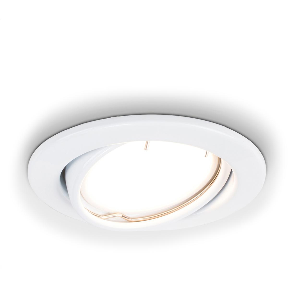 Fire Rated Gloss White Tiltable GU10 Recessed Ceiling Downlight - White – image 5