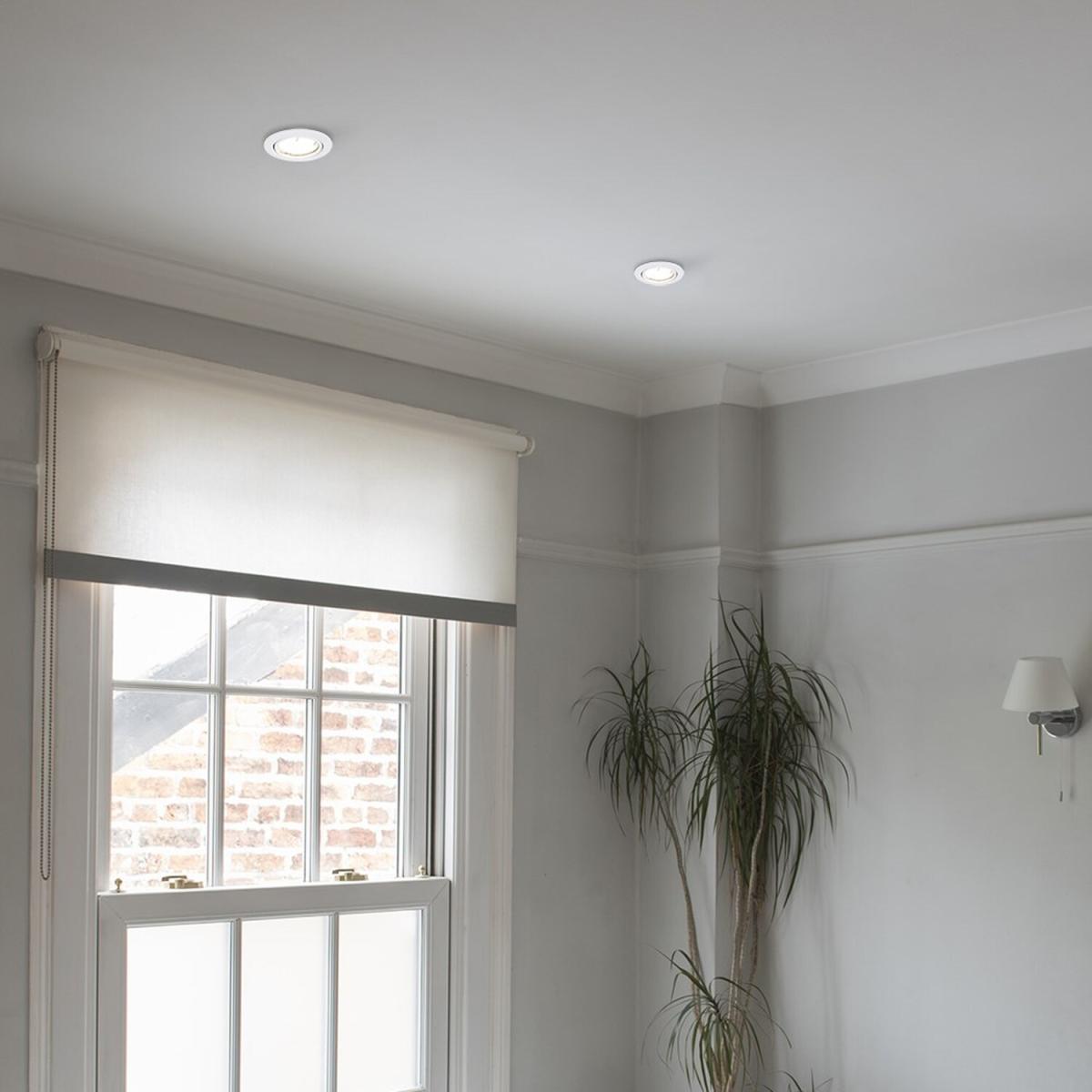 Fire Rated Gloss White Tiltable GU10 Recessed Ceiling Downlight - White – image 6