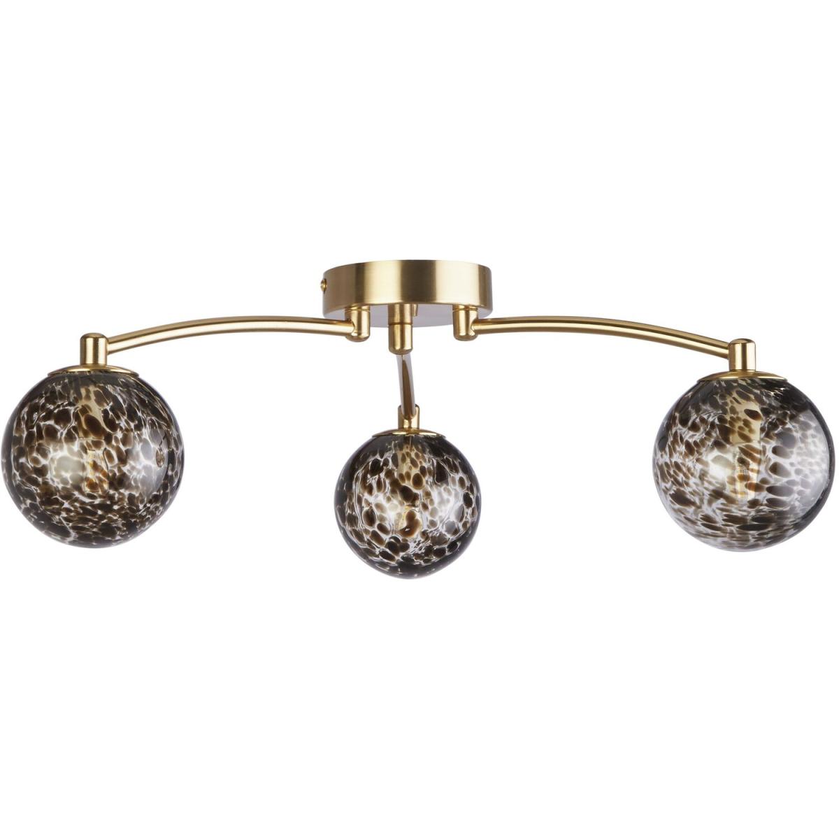 3 Light Tortoise Semi Flush - Brass – image 2