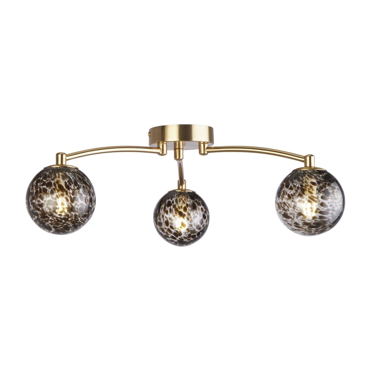 3 Light Tortoise Semi Flush - Brass – image 1