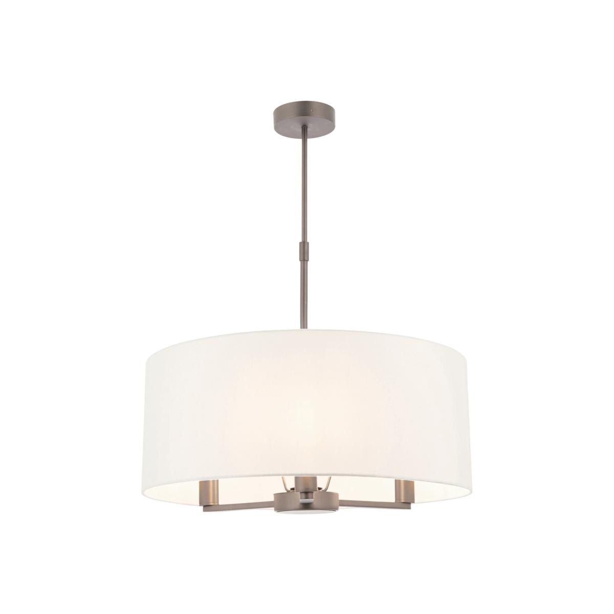 Daley 3 Light Multi Arm Ceiling Pendant Matt Nickel, Vintage White Silk Effect, - Matt Nickel Plate – image 1