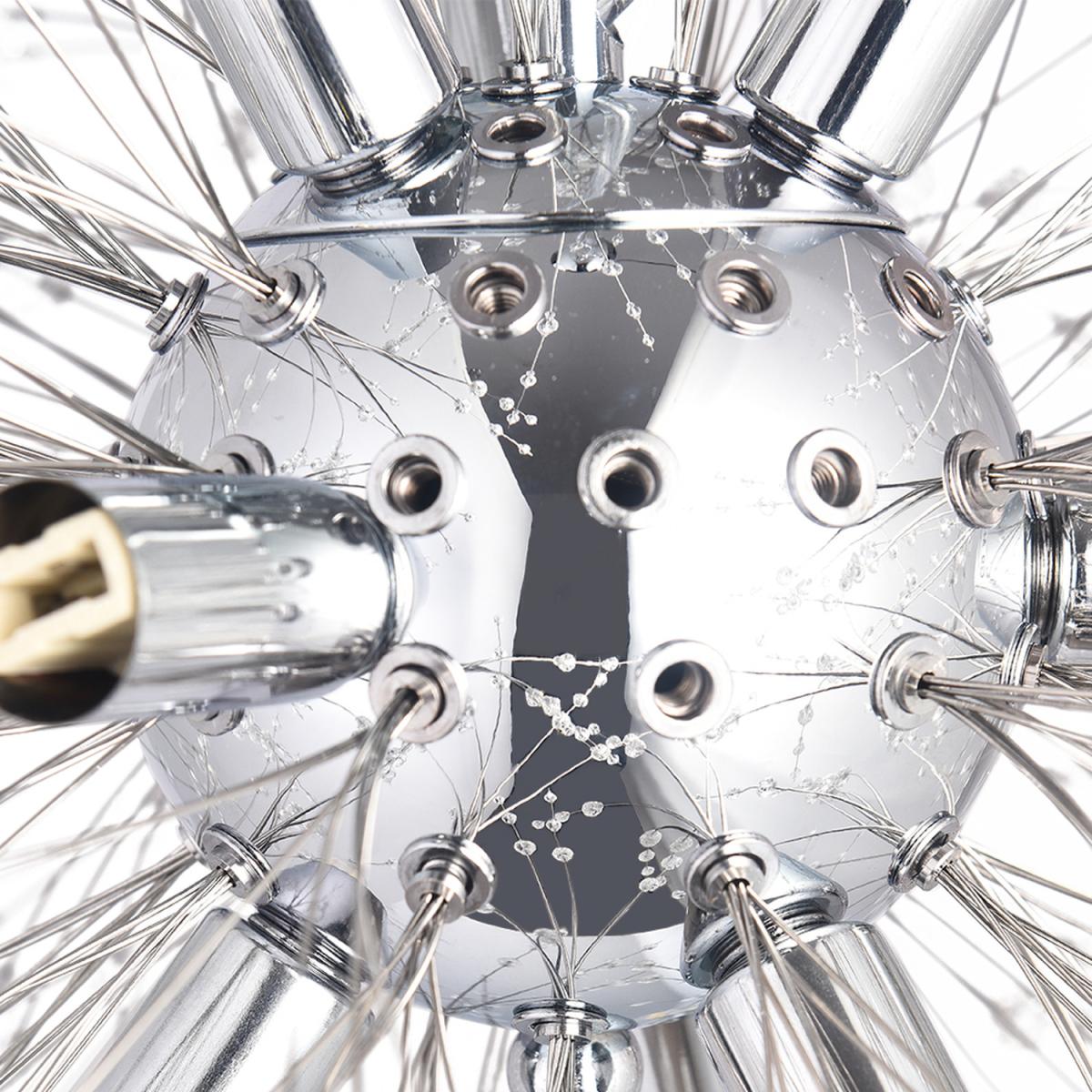 9-Light Dandelion Crystal Pendant - Gold – image 6