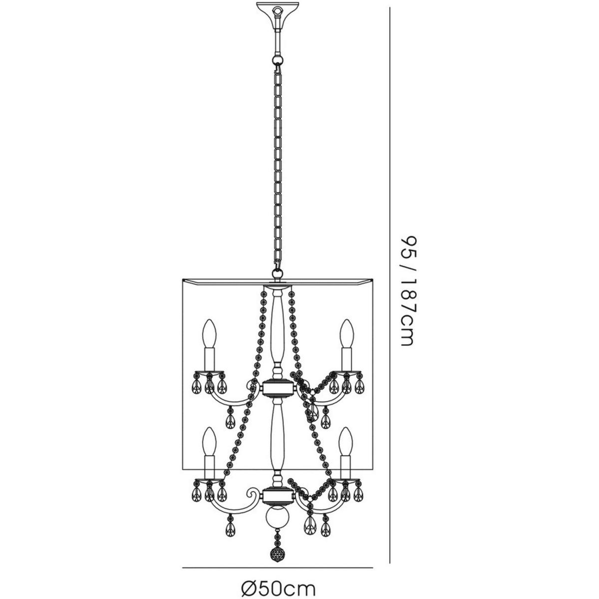 Ella Ceiling Pendant with Black Shade 8 Light Polished Chrome, Crystal - Polished Chrome – image 3