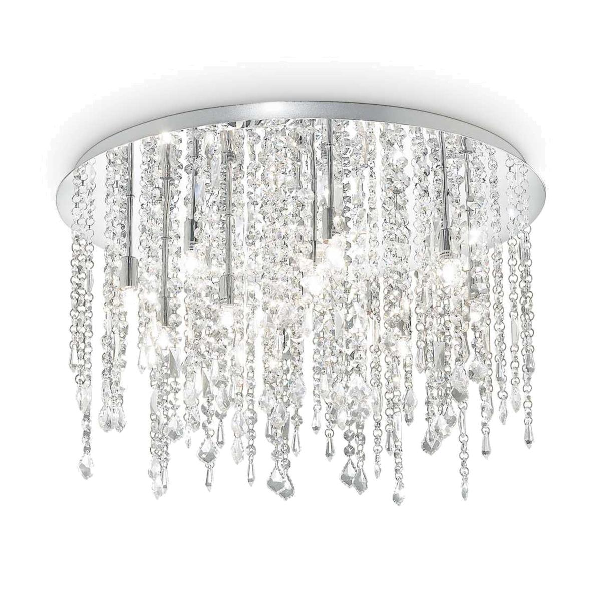 Royal 12 Light Semi Flush Ceiling Pendant - Chrome
