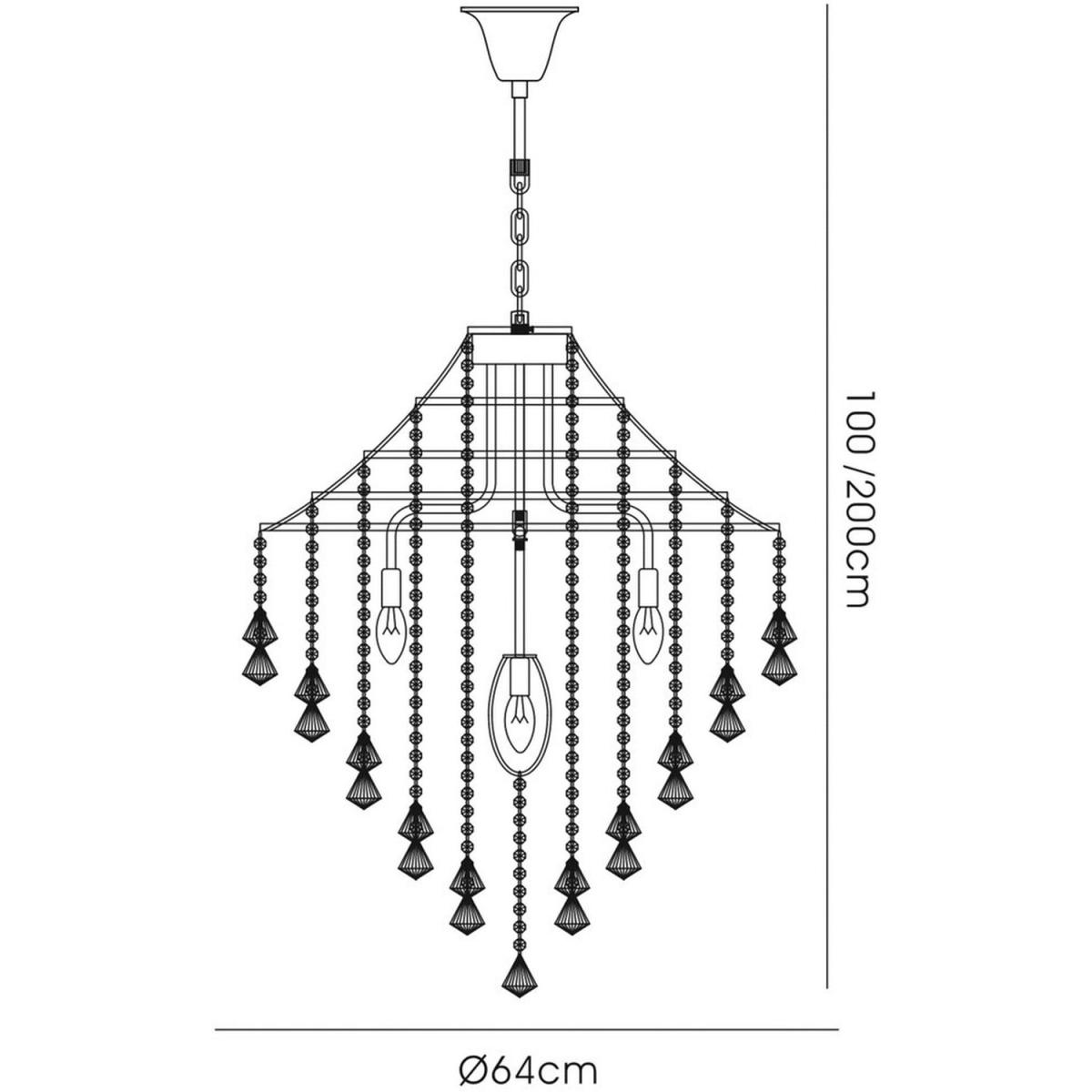 Inina Ceiling Pendant 7 Light E14 French Gold, Crystal - French Gold – image 5