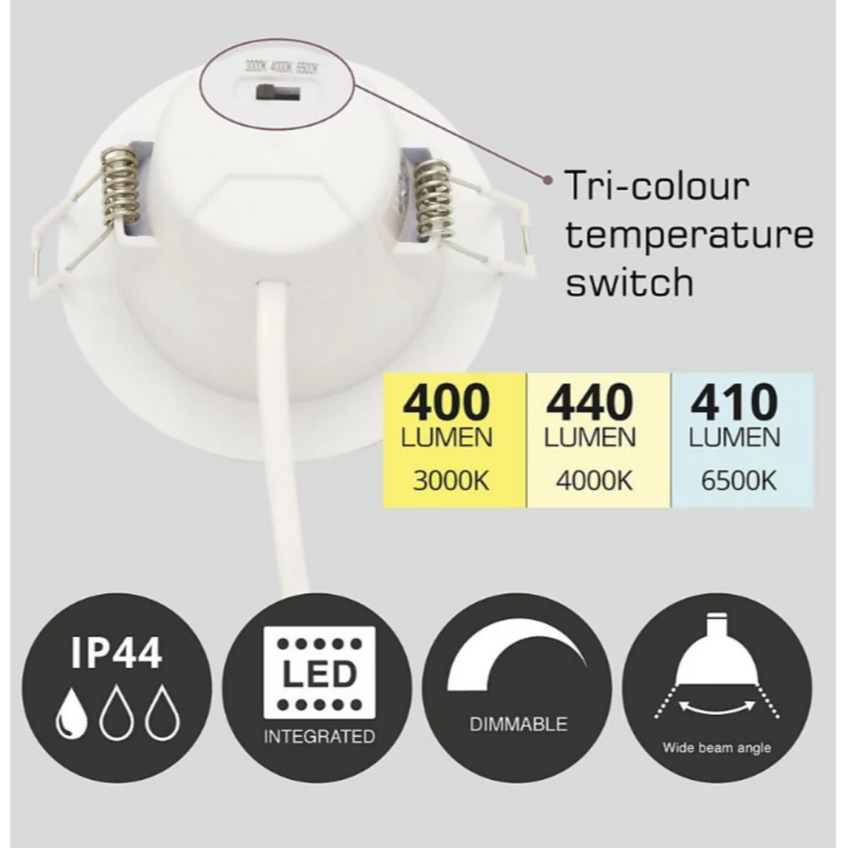 Set Of 30 Downlight Bathroom Recessed Downlights - White And Frosted Plastic Diffuser – image 4