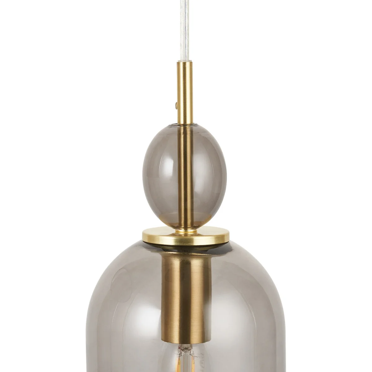 Pebble 3lt Ceiling Pendant Light - Satin Brass Plate And Smoked Glass – image 6