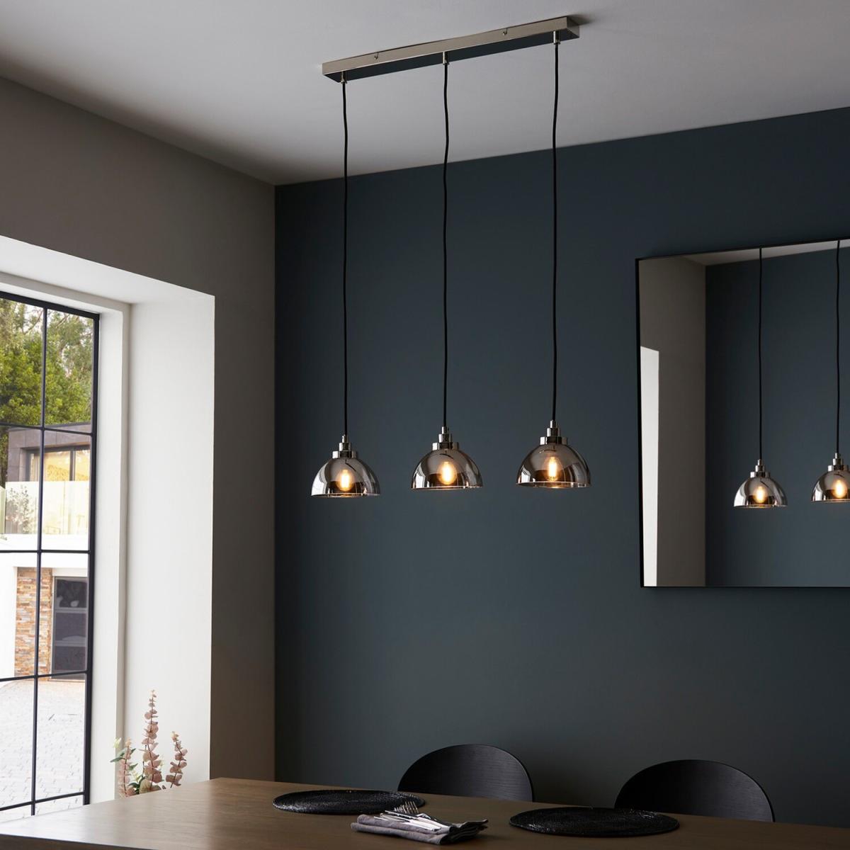 Caspa Bar Pendant Ceiling Lamp, Bright Nickel Plate, Mirrored Glass - Mirrored Glass – image 3