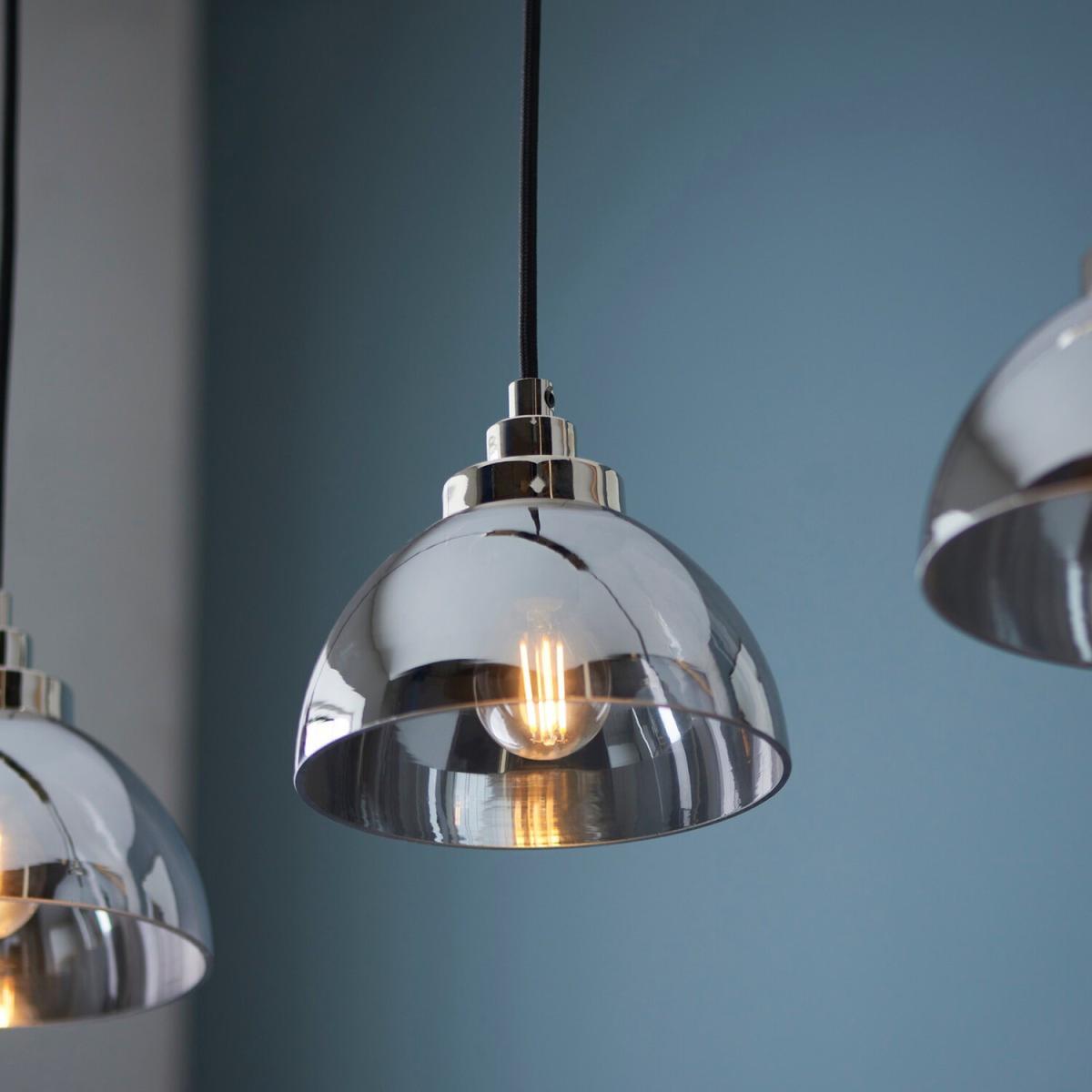 Caspa Bar Pendant Ceiling Lamp, Bright Nickel Plate, Mirrored Glass - Mirrored Glass – image 5