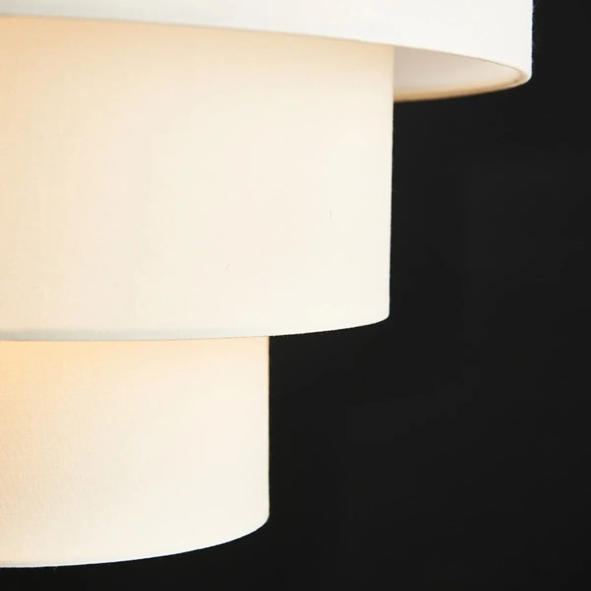 Vermont 3 Tier Faux Silk Ceiling Pendant Light Shade - Cream – image 1
