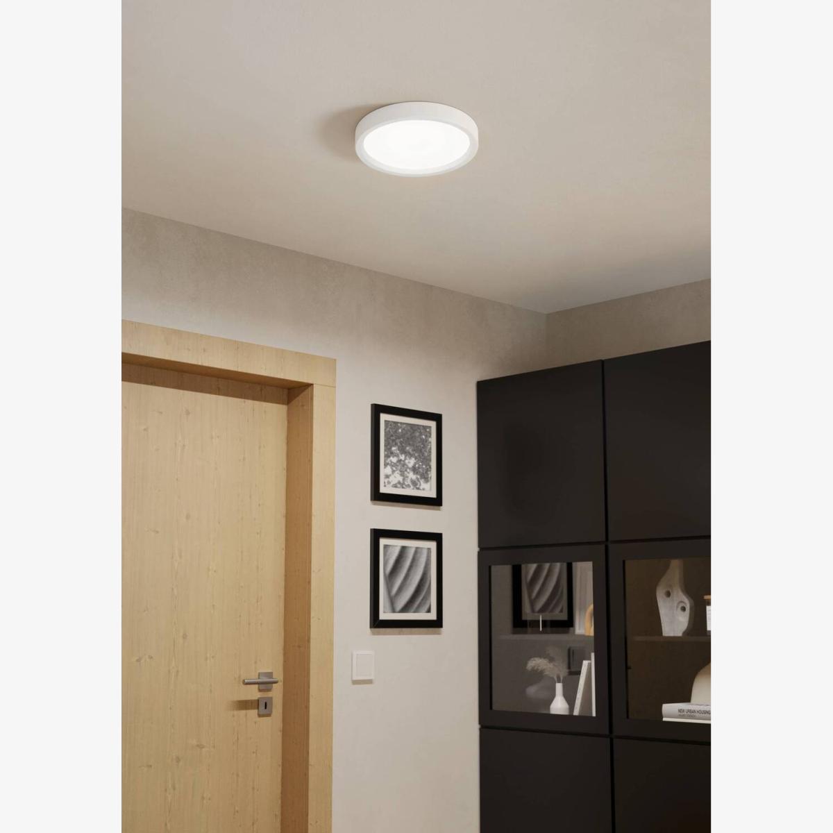 EGLO Basic Idun-E White Plastic Eco Friendly LED Flush Ceiling Light - White