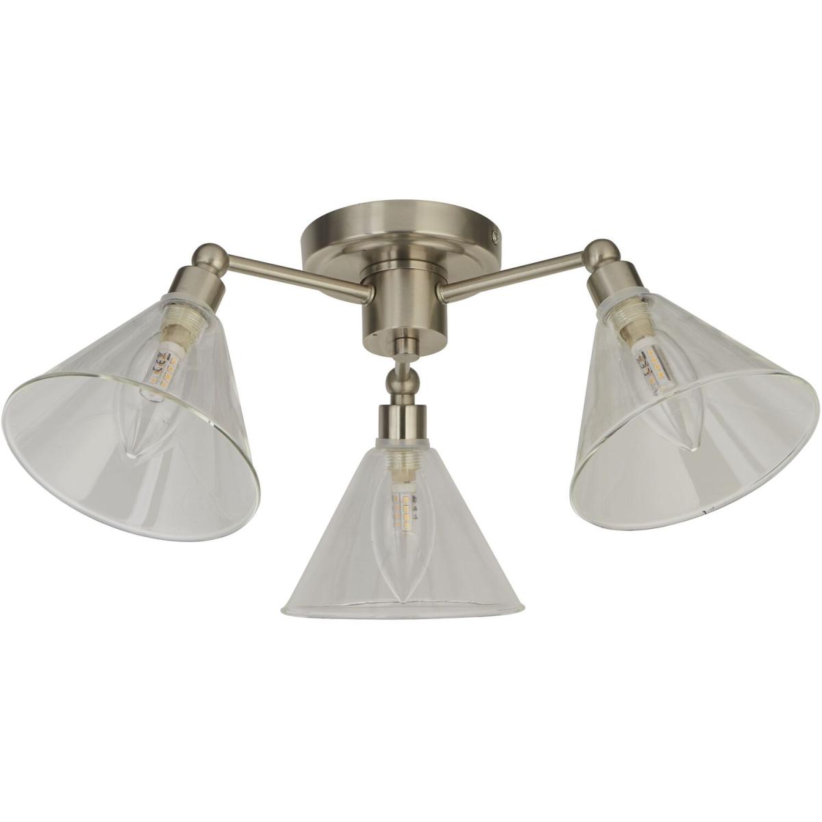 Bathroom Triple Ceiling Light - Silver – image 2