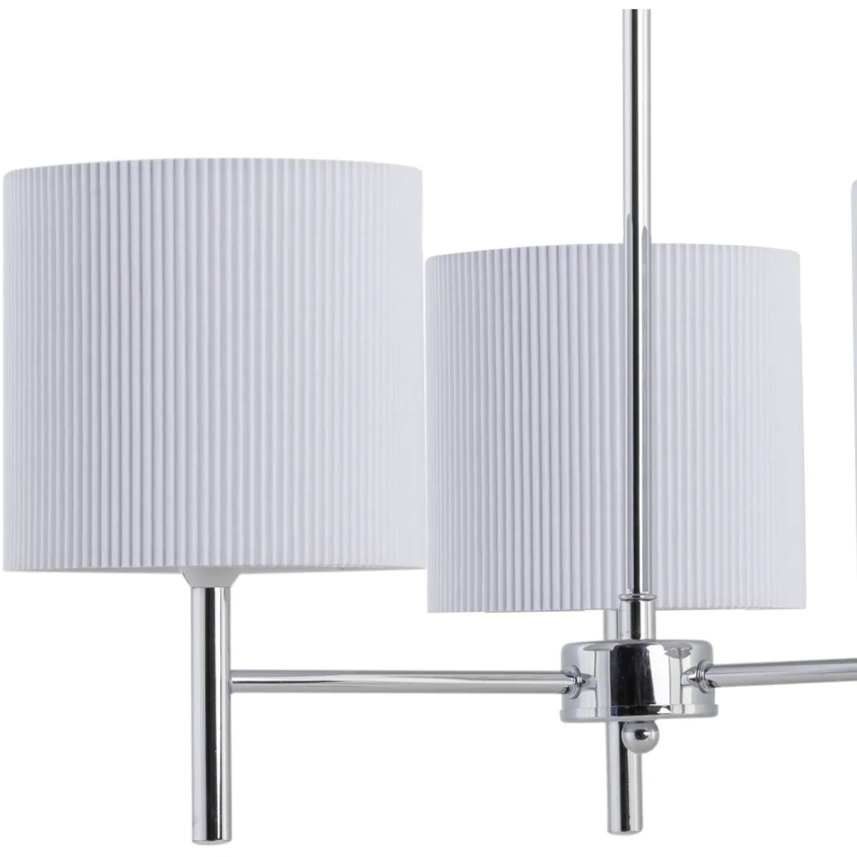 Brea Chrome 3 Light Fitting With White Pleated Shades - Chrome & White – image 2