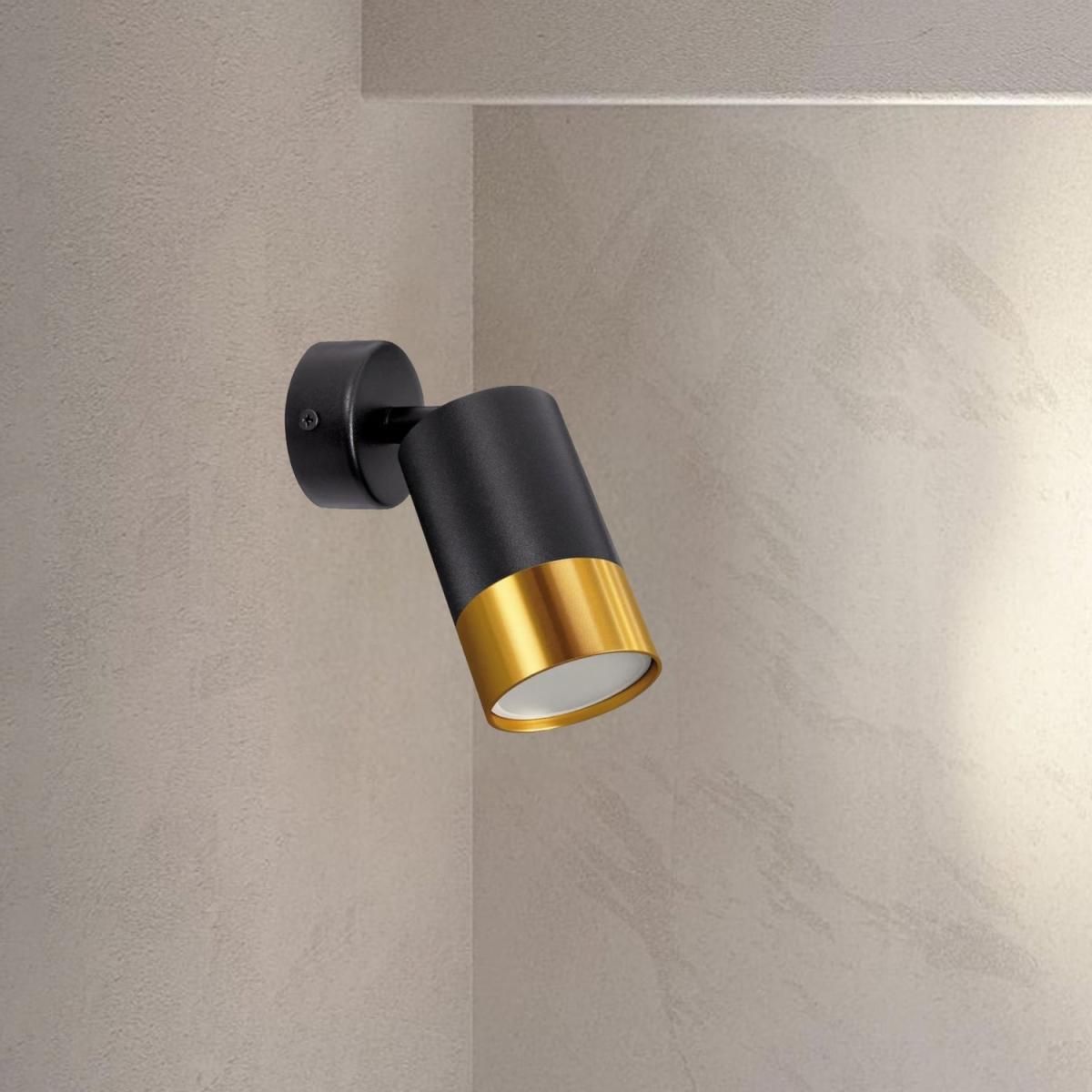 CGC PUZON Black Adjustable Surface Ceiling Flush Spot light with Gold Bezel - black – image 1