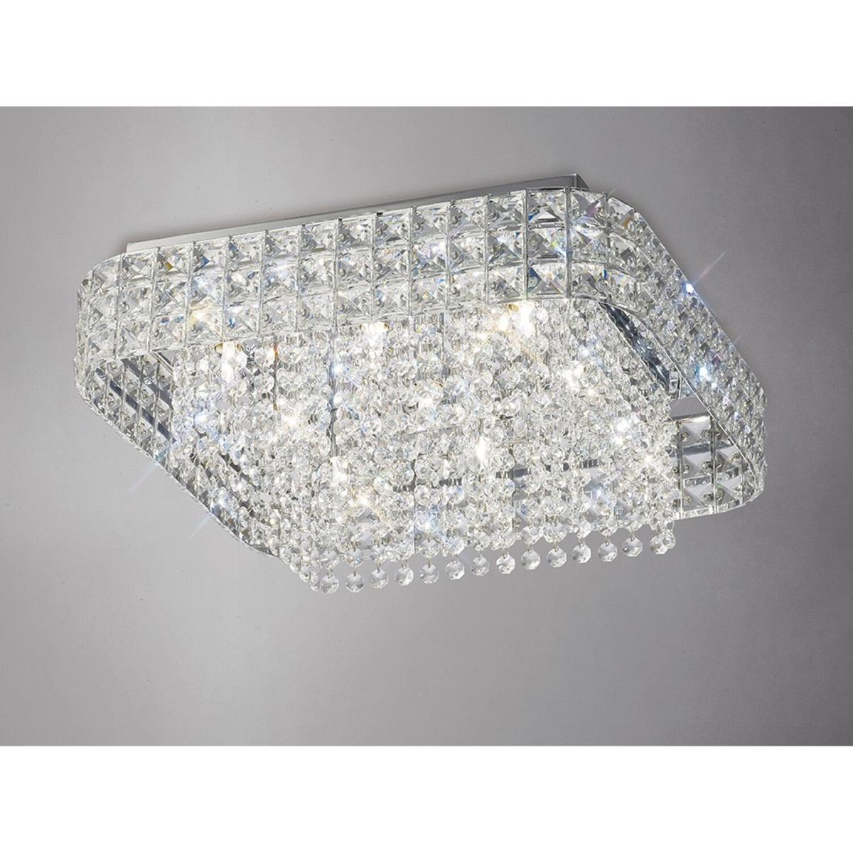 Edison Flush Ceiling Square 9 Light Polished Chrome, Crystal - Polished Chrome – image 2