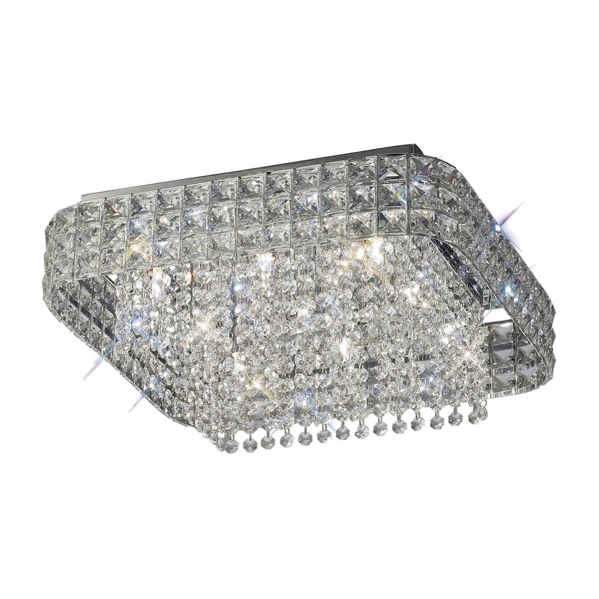 Edison Flush Ceiling Square 9 Light Polished Chrome, Crystal - Polished Chrome – image 1