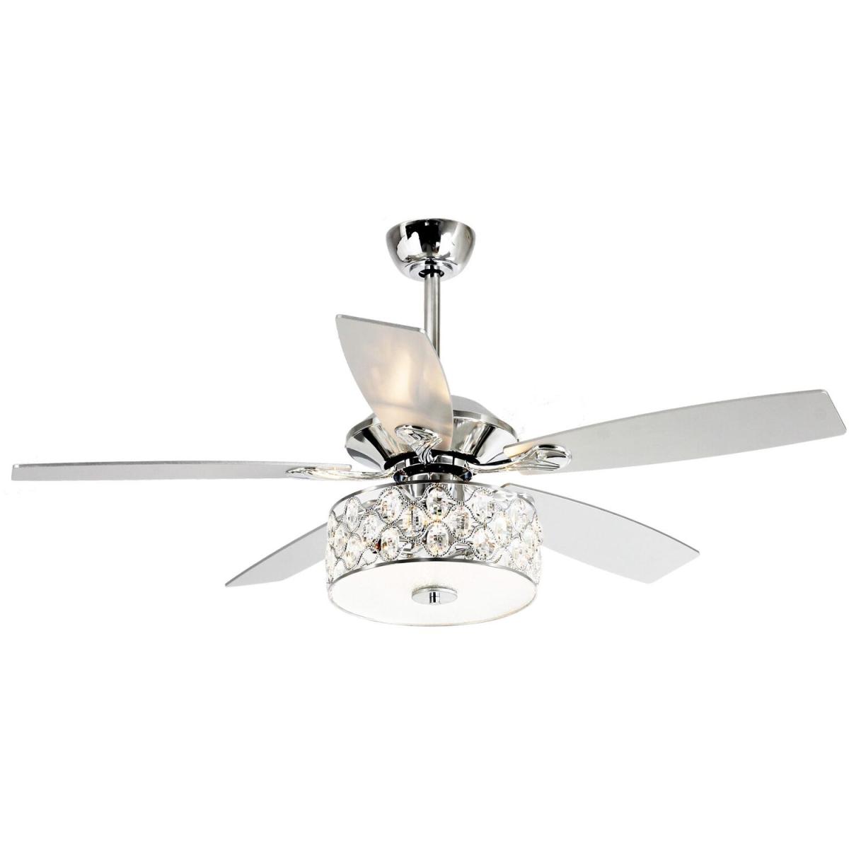 Indoor Ceiling Fan Light Chandelier With Reversible Motor Control 5-Blade - Sliver – image 3