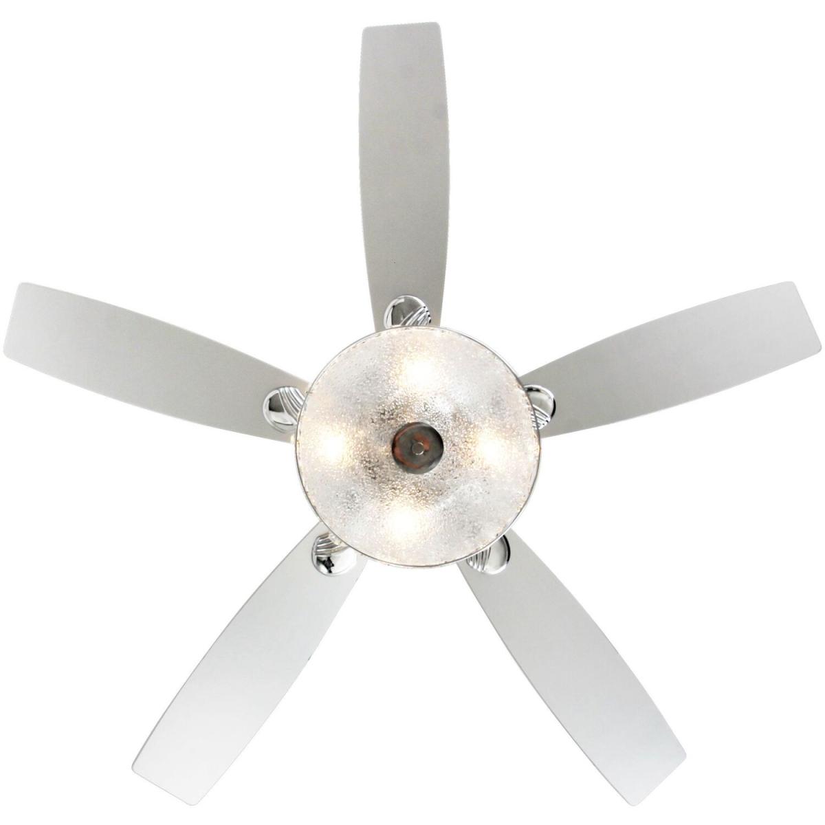 Indoor Ceiling Fan Light Chandelier With Reversible Motor Control 5-Blade - Sliver – image 5