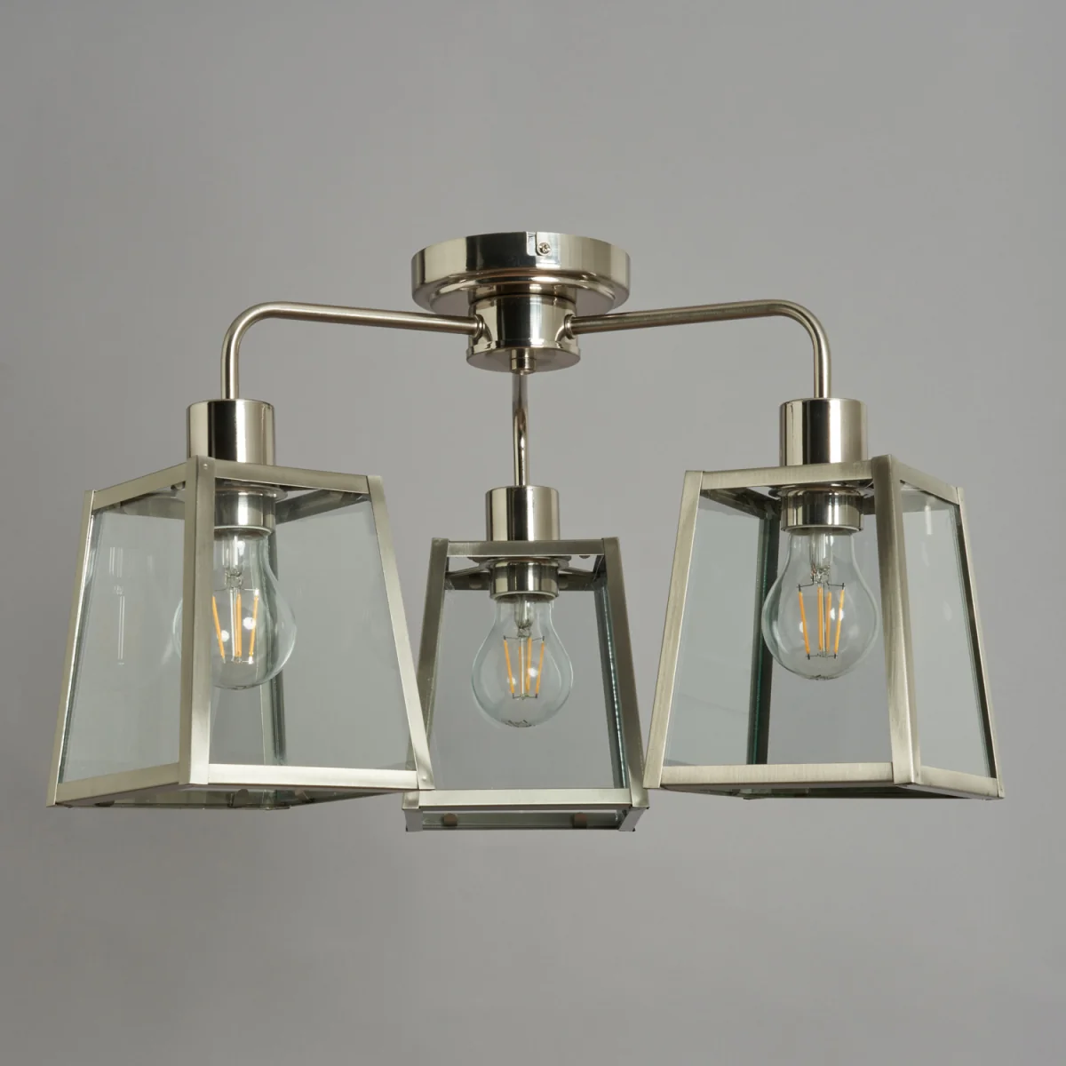 Emery 3 Arm Semi Flush Ceiling Light - Brushed Chrome – image 3
