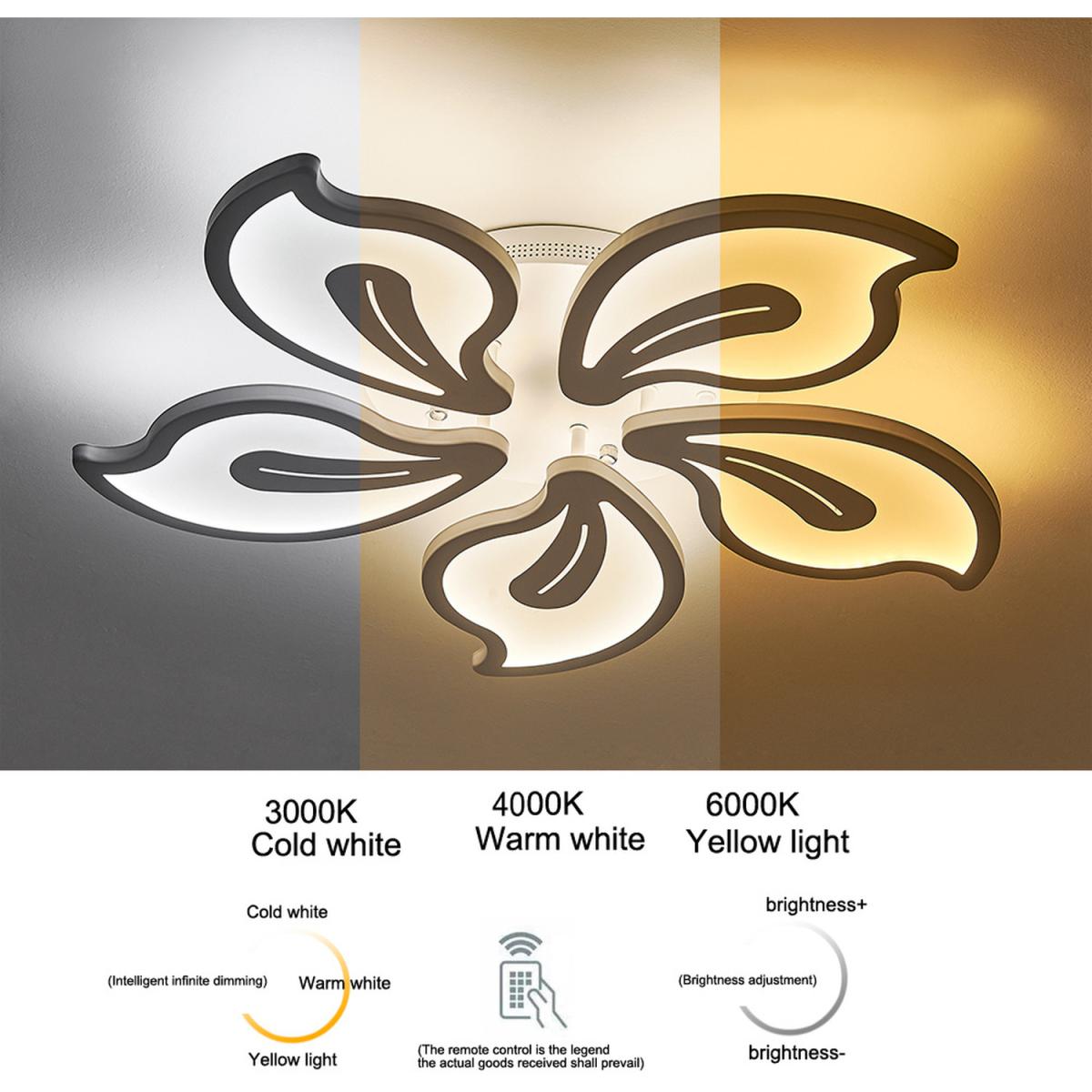 Floral Shape Bedroom Ceiling Light - White / Dimmable – image 4