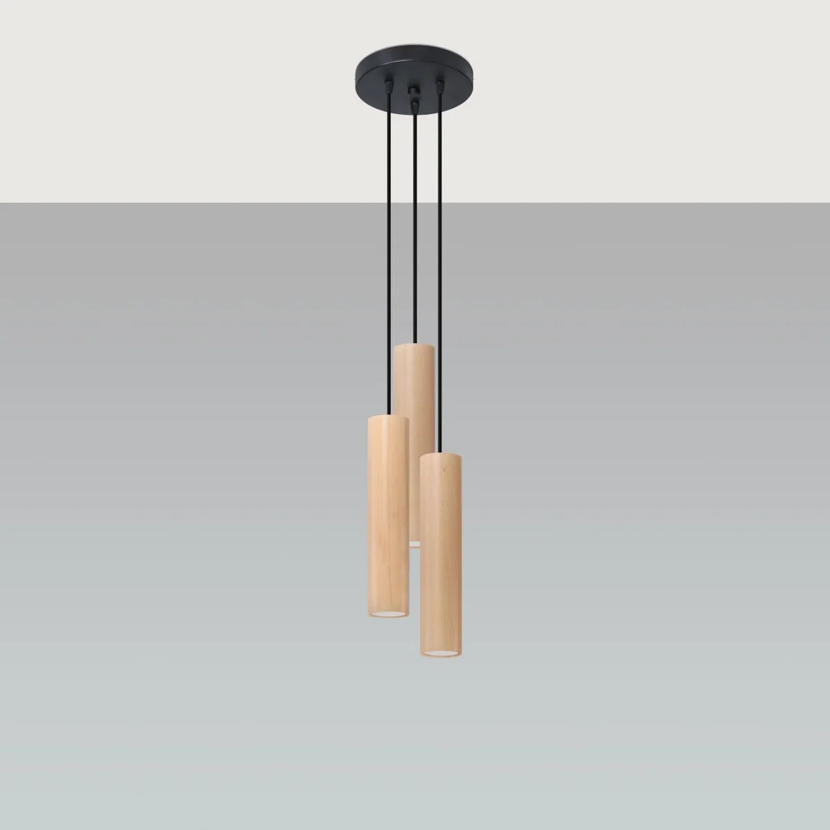 Pendant lamp LINO 3P - natural wood – image 2