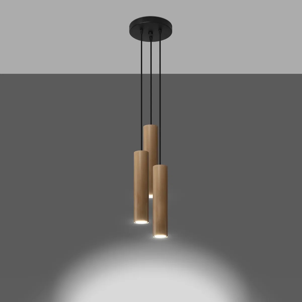 Pendant lamp LINO 3P - natural wood – image 3