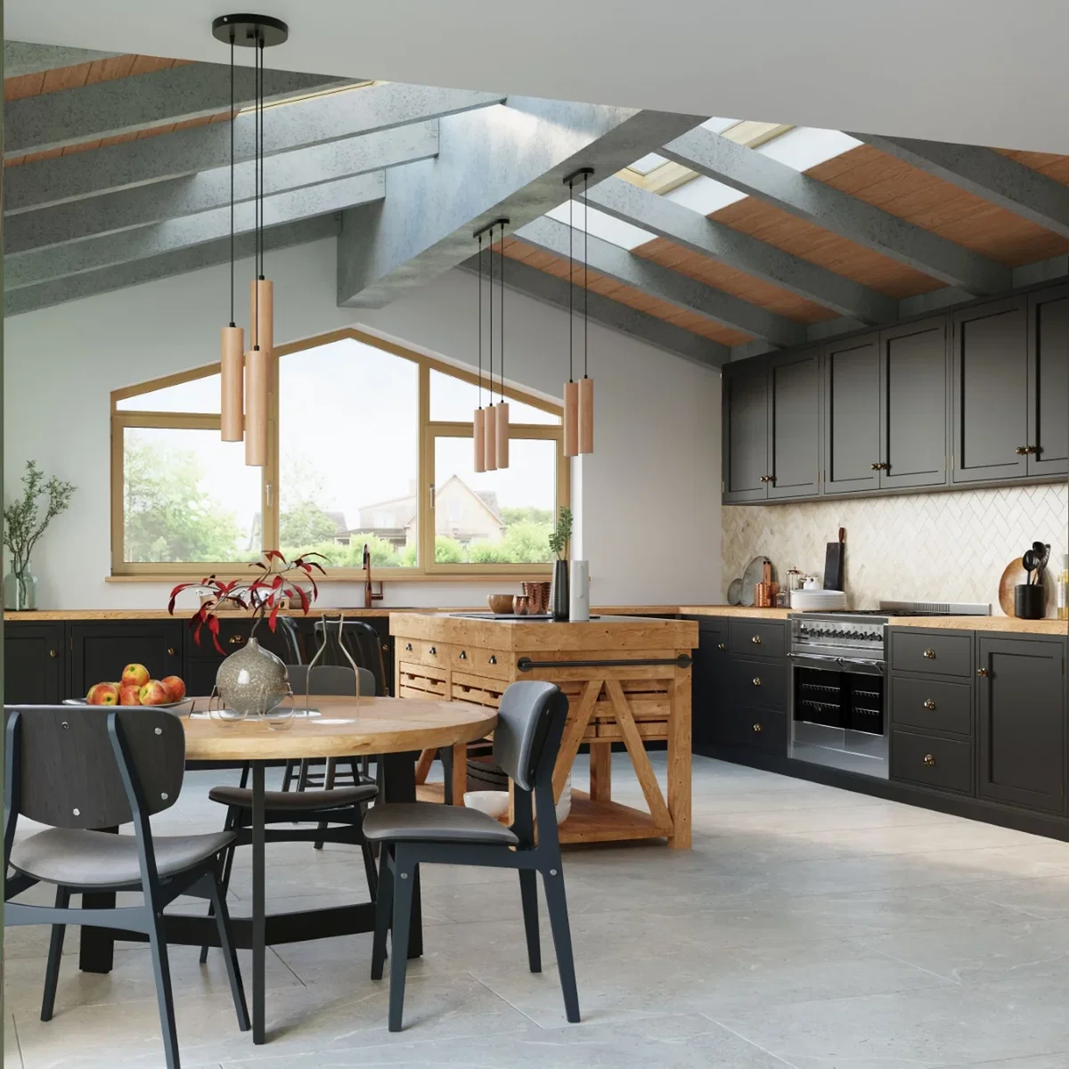 Pendant lamp LINO 3P - natural wood – image 5