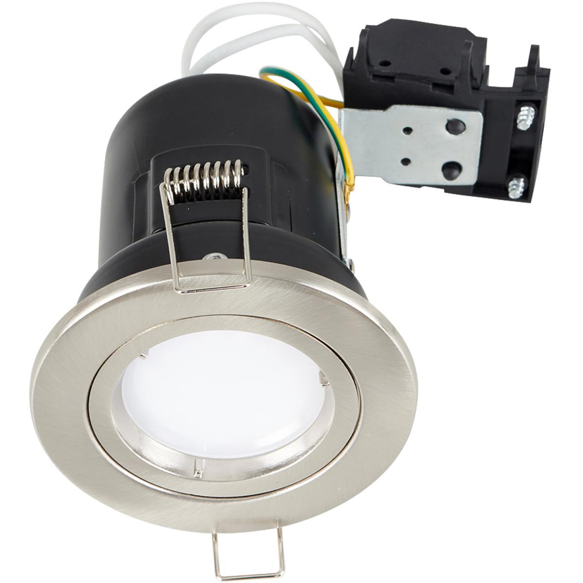 Downlight Fire Rated Die Cast Brushed Chrome Ceiling Downlight - Brushed Chrome – image 3