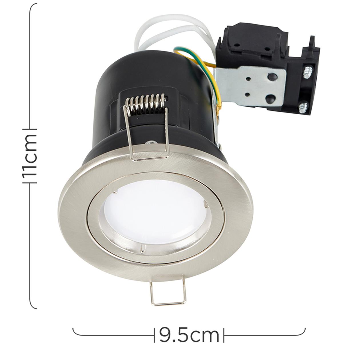 Downlight Fire Rated Die Cast Brushed Chrome Ceiling Downlight - Brushed Chrome – image 4