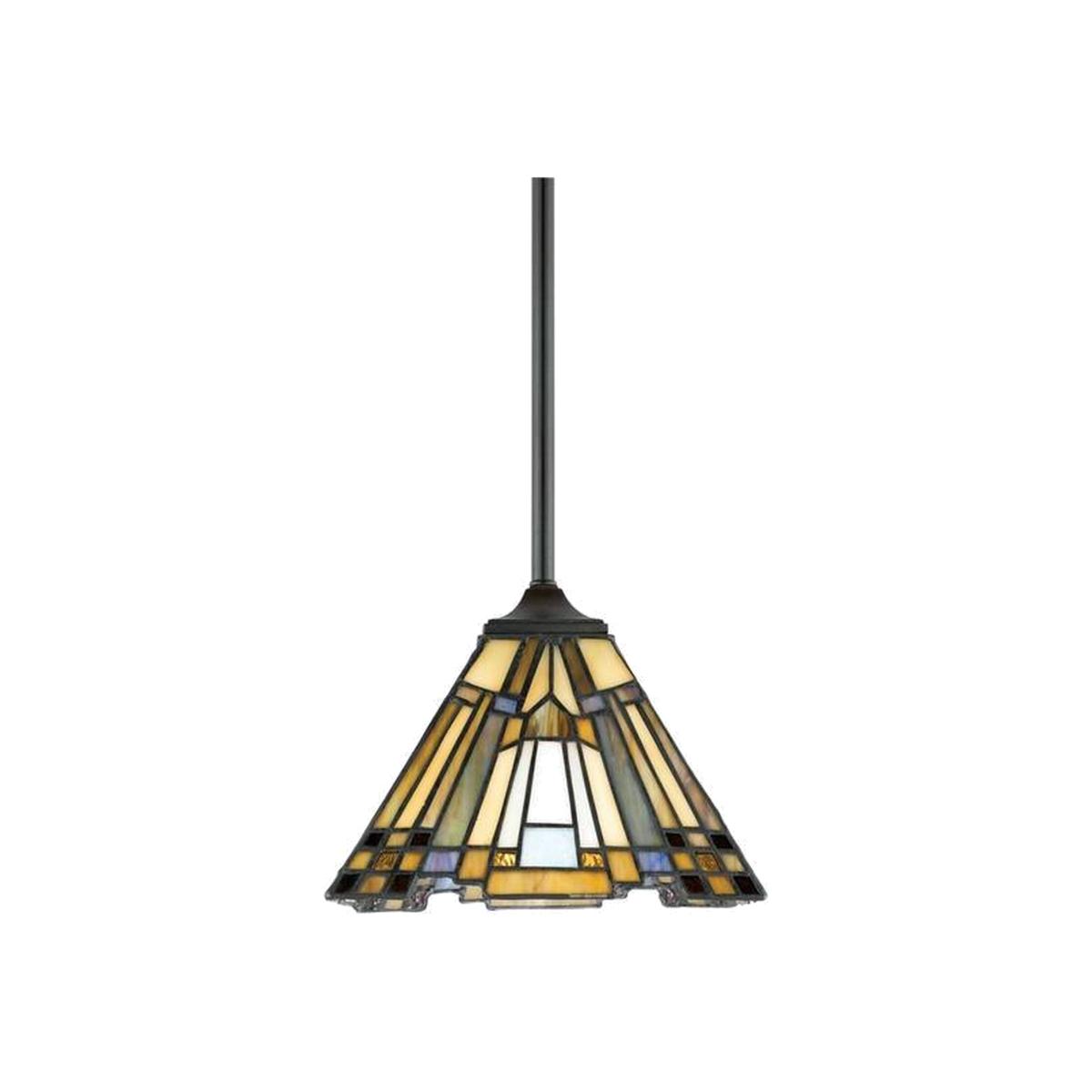 Inglenook 1 Light Ceiling Pendant Bronze, Tiffany, E27 - Bronze