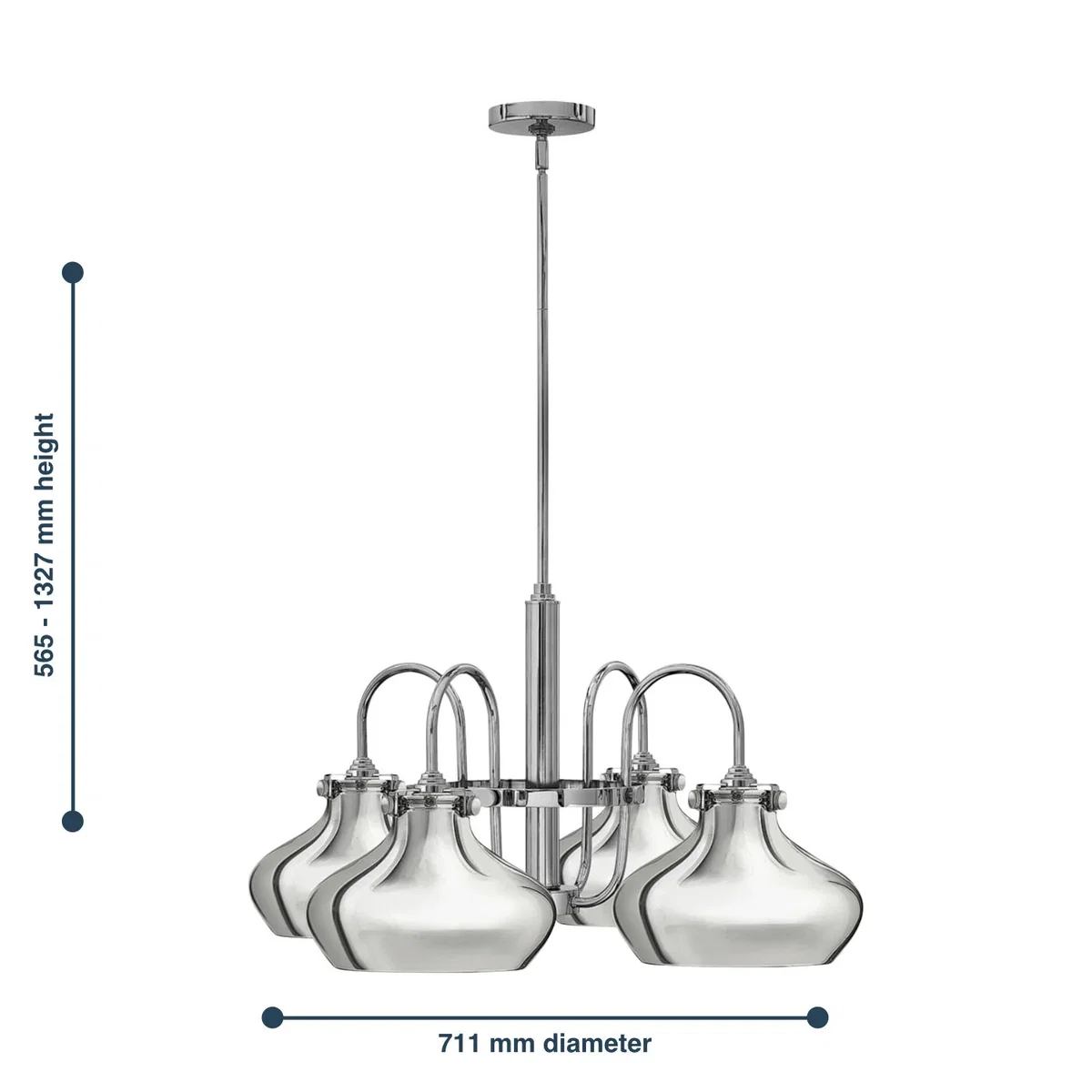 Elstead Lighting Hinkley Pendant Light Chrome - Chrome – image 2