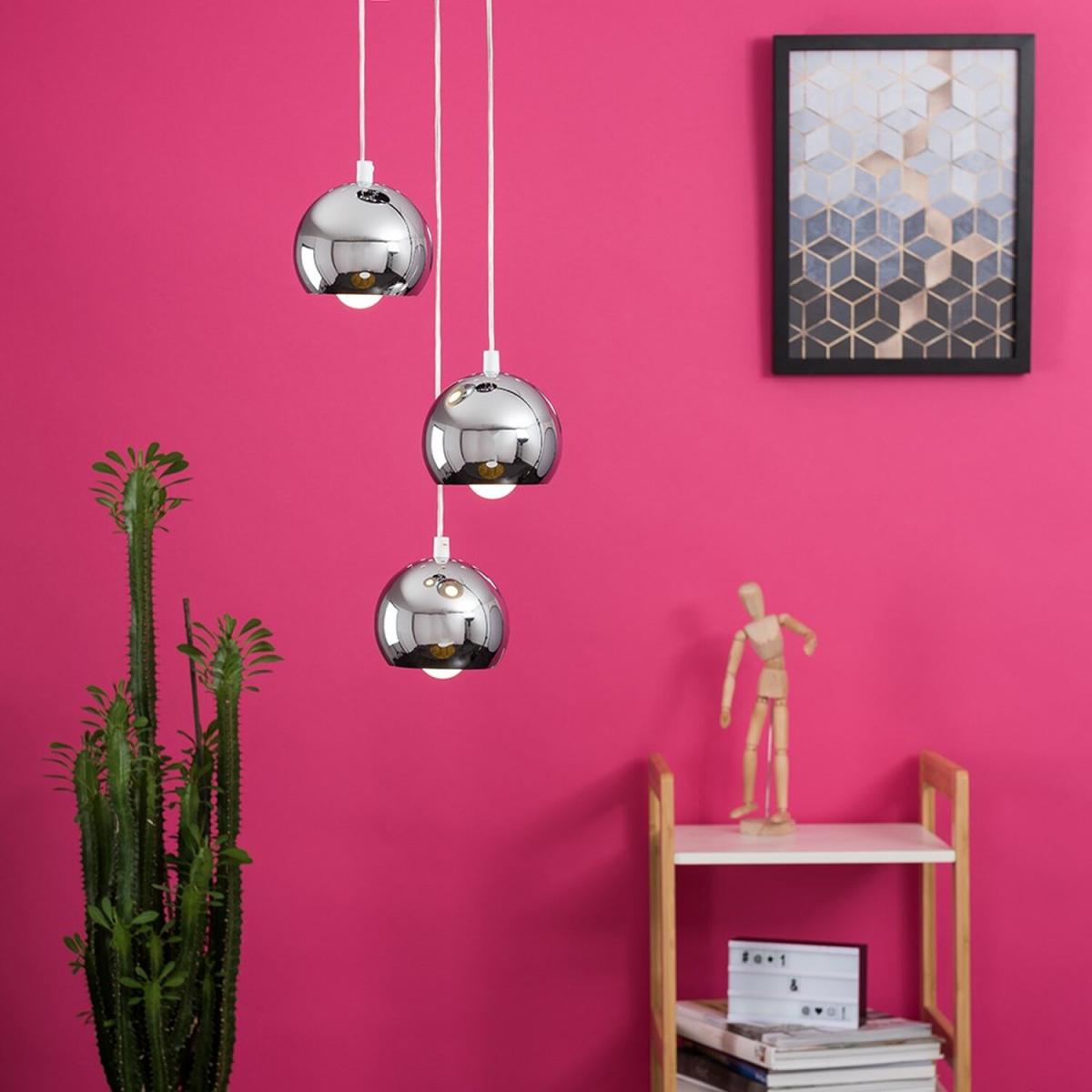 Retro Silver Chrome 3 Way Droplet Pendant Ceiling Light - Silver – image 2
