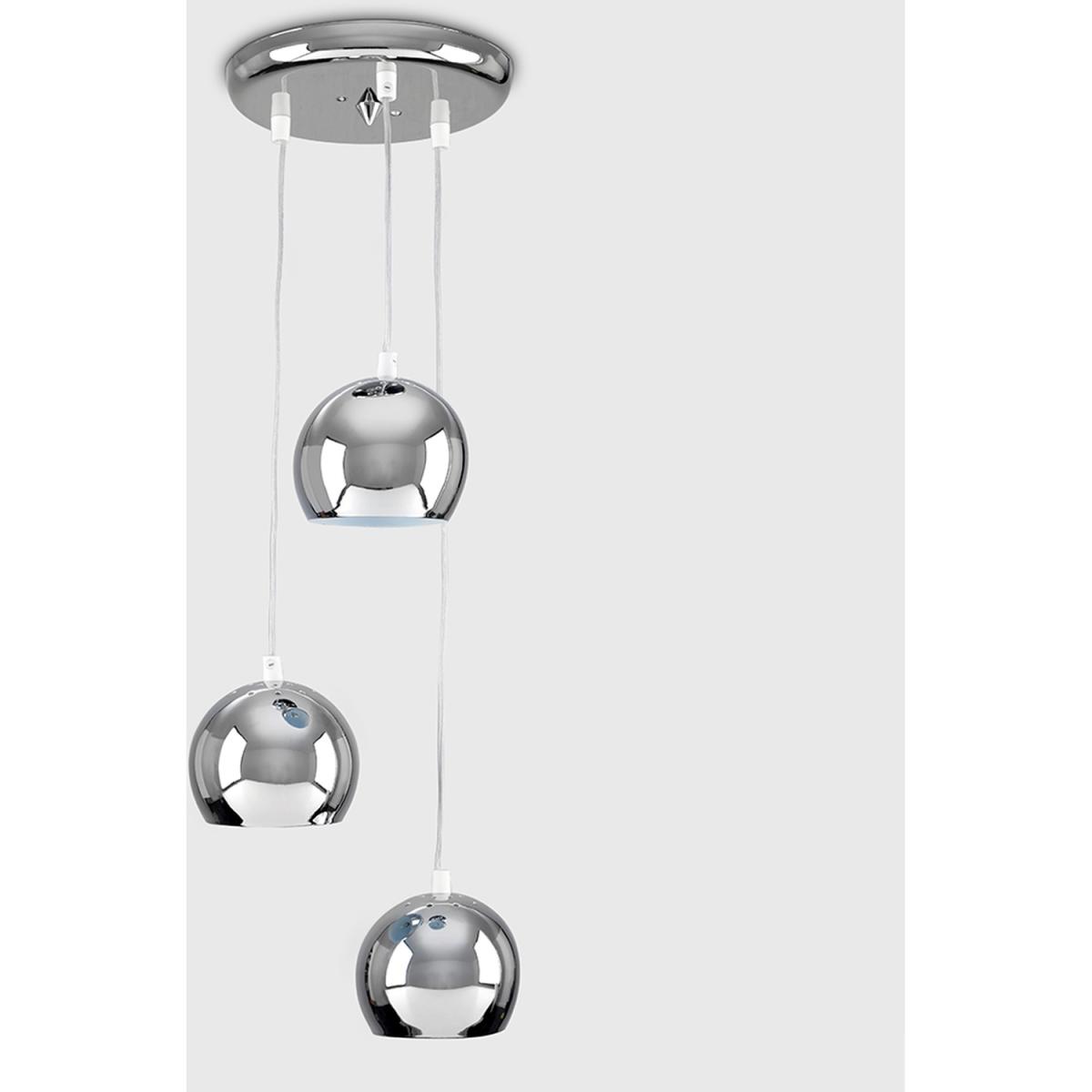 Retro Silver Chrome 3 Way Droplet Pendant Ceiling Light - Silver – image 3