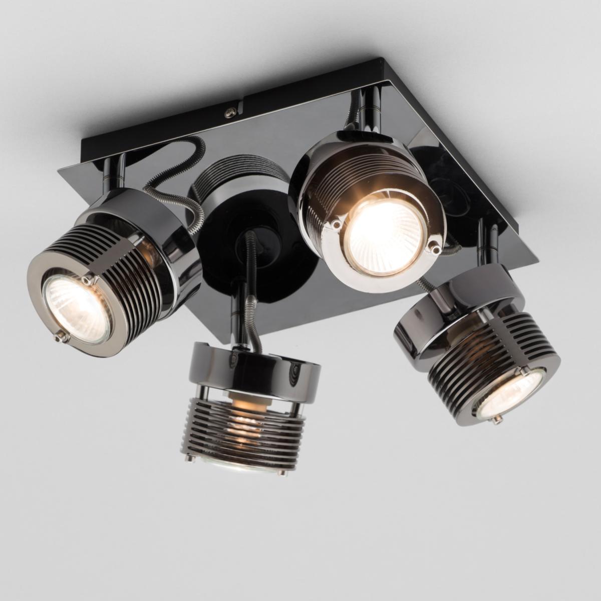 Telford Adjustable 4 Light Spotlight Plate - Black Chrome – image 2