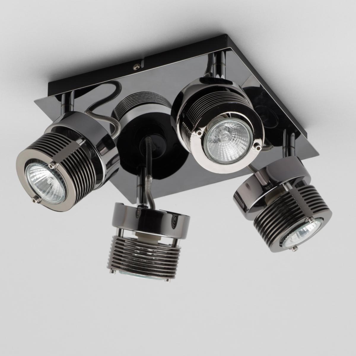 Telford Adjustable 4 Light Spotlight Plate - Black Chrome – image 3