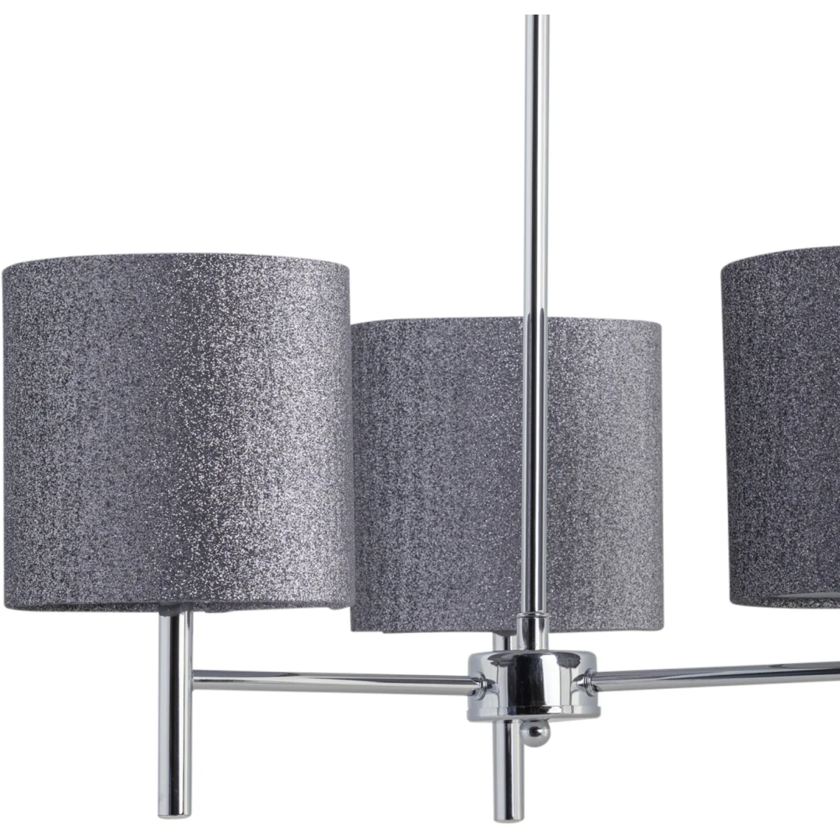 Brea Chrome 3 Light Fitting With Silvery Grey Glitter Shades - Chrome & Silver – image 2