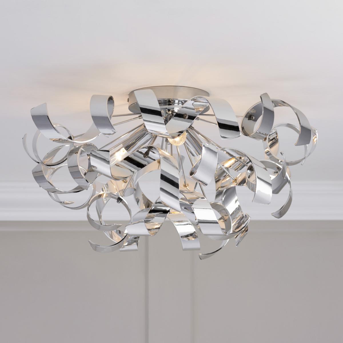 Chrome Twist Three Light Flush Fitting - Chrome – image 4