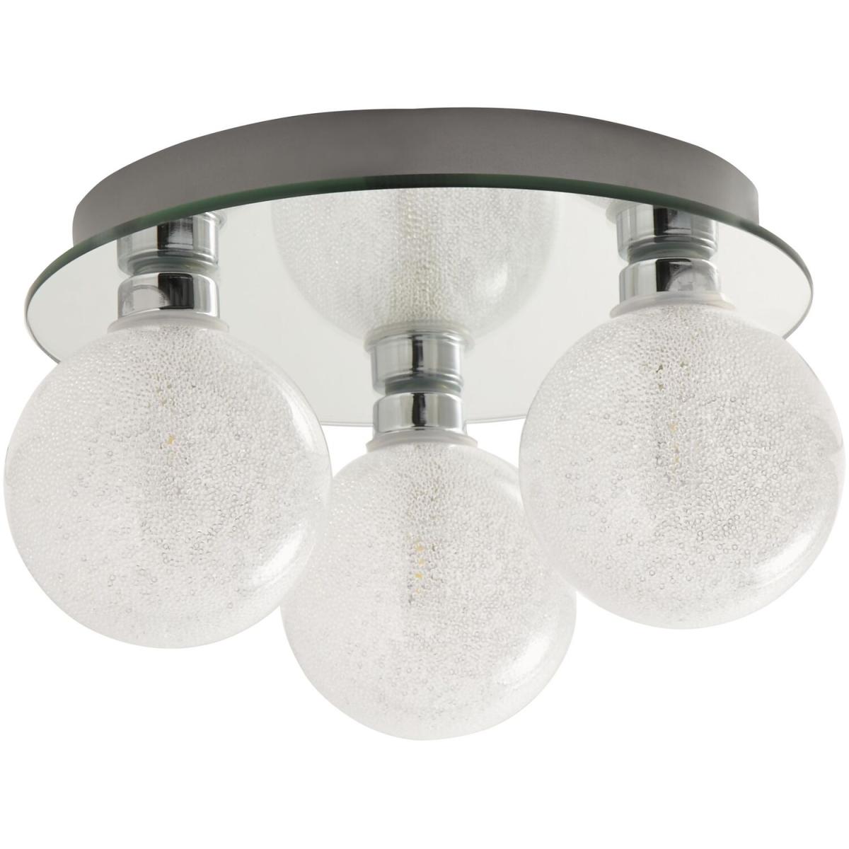 3 Light Bathroom Flush - Silver – image 3