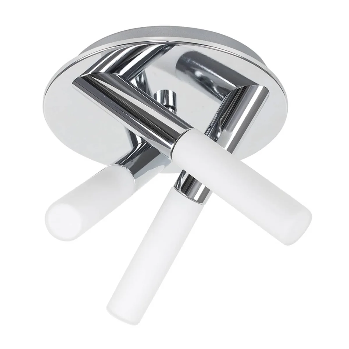 Fina Modern 3 Way Silver Chrome Flush Ceiling Light with Frosted Shades - Chrome – image 2