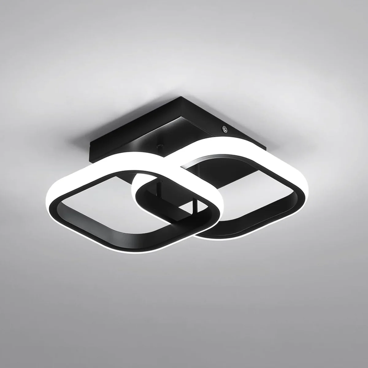 GOECO Modern LED Ceiling Light 22W Cool White 6500K Square Design-Black - Black – image 1