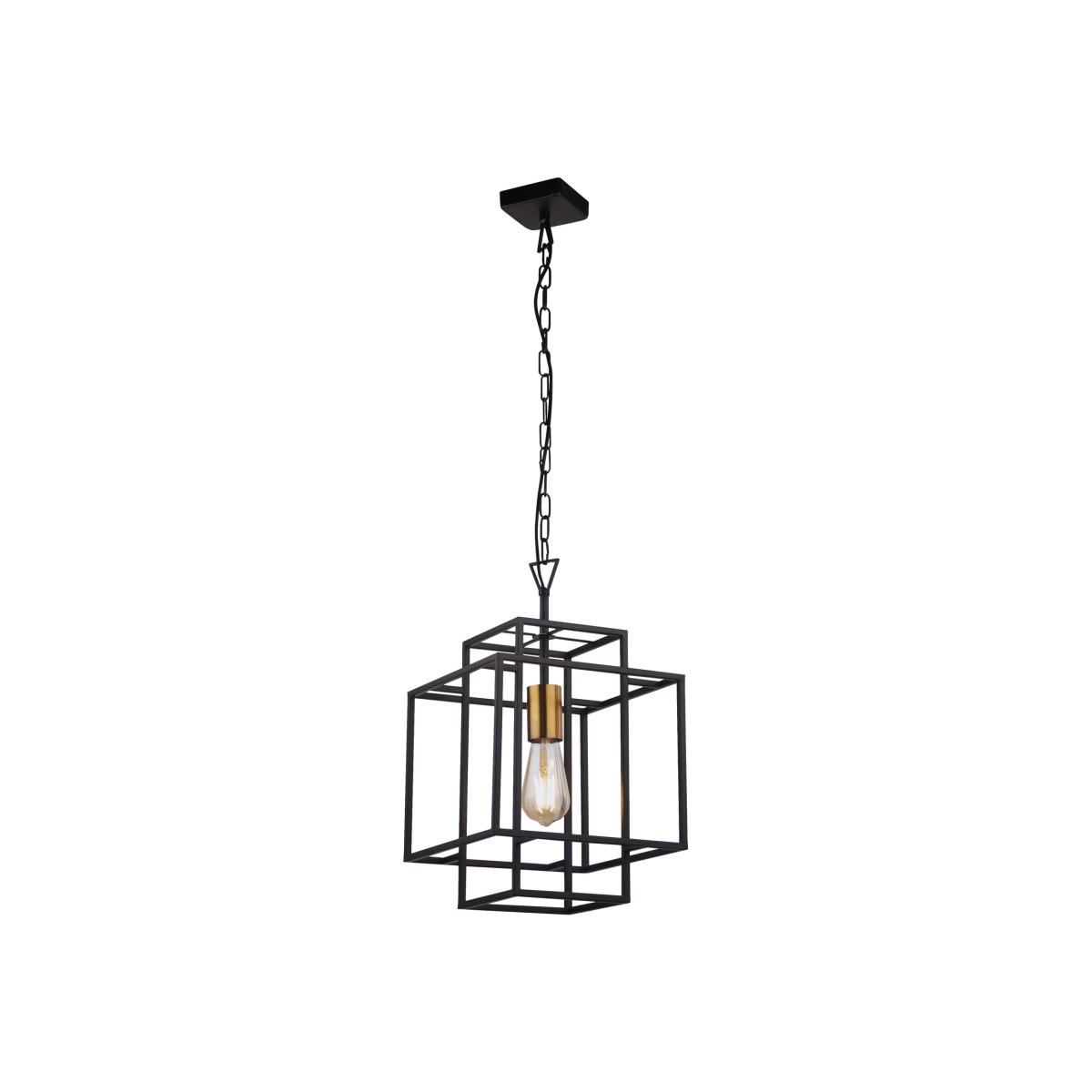 Limerick Matt Black and Bronze Pendant - Black