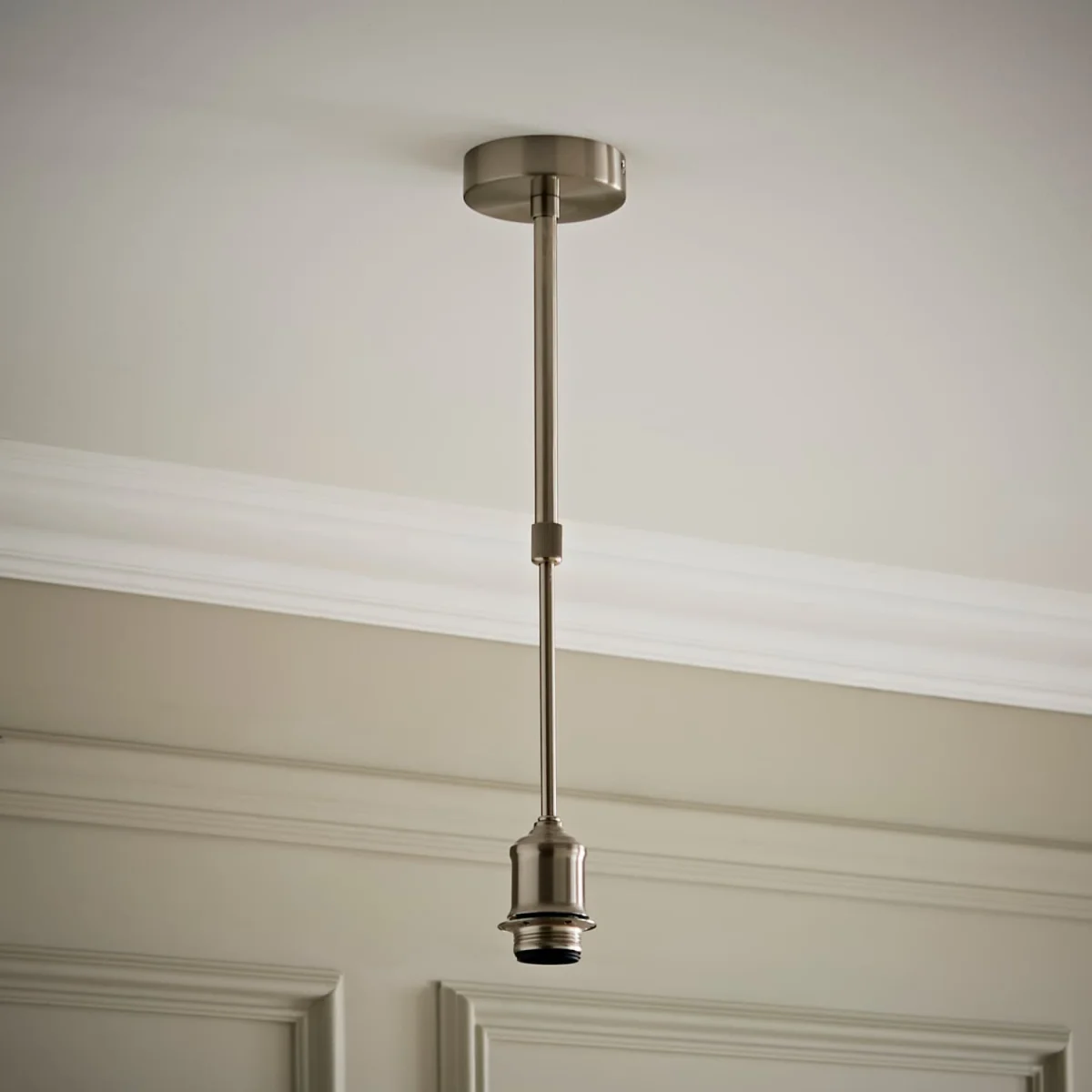 Shaw Brushed Chrome Adjustable Drop Pendant Lampholder - Brushed Chrome – image 2