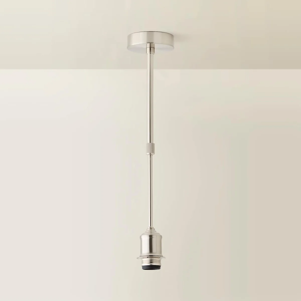 Shaw Brushed Chrome Adjustable Drop Pendant Lampholder - Brushed Chrome – image 3